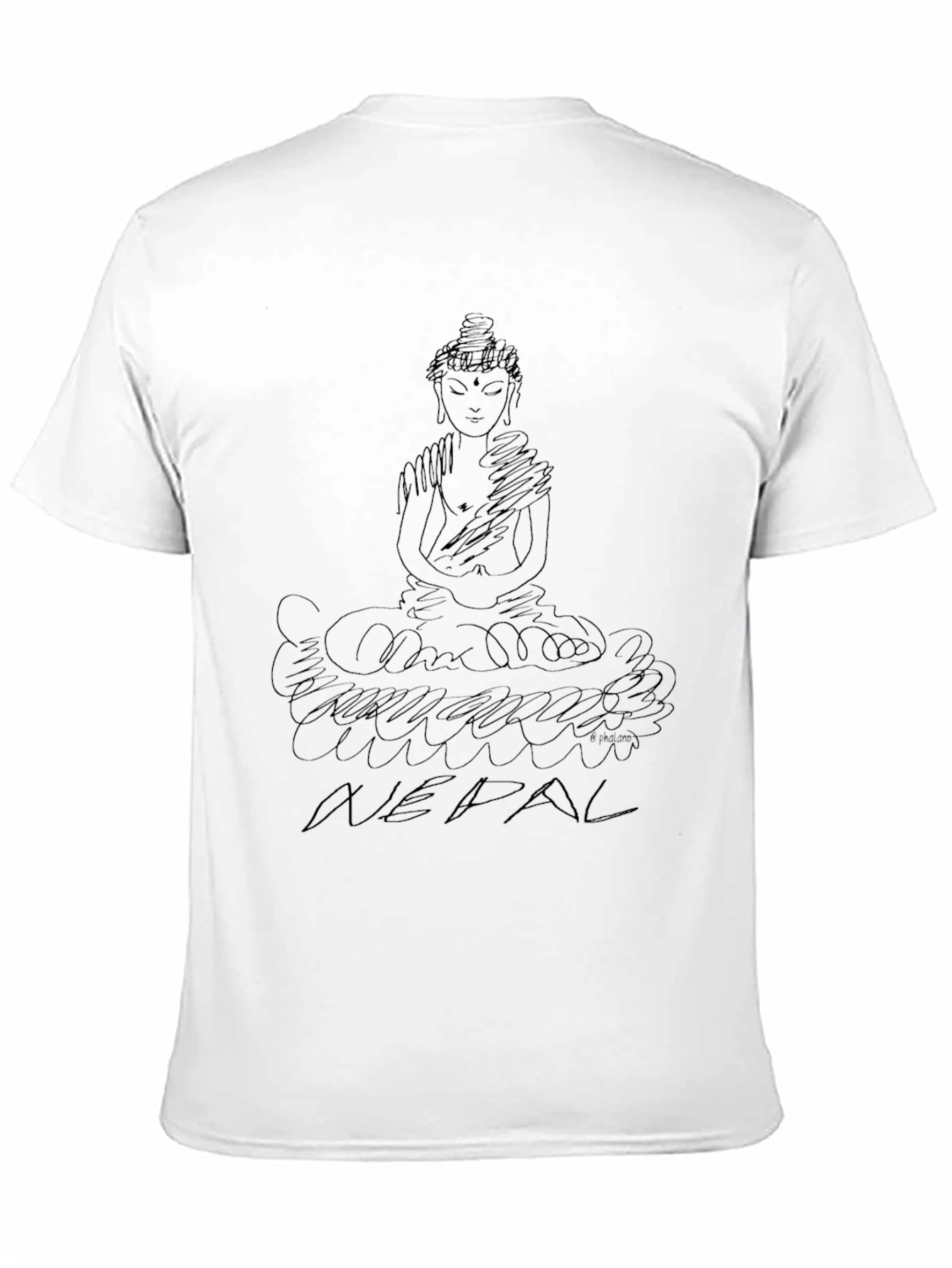 Nepal Buddha Graphic Tee - Black