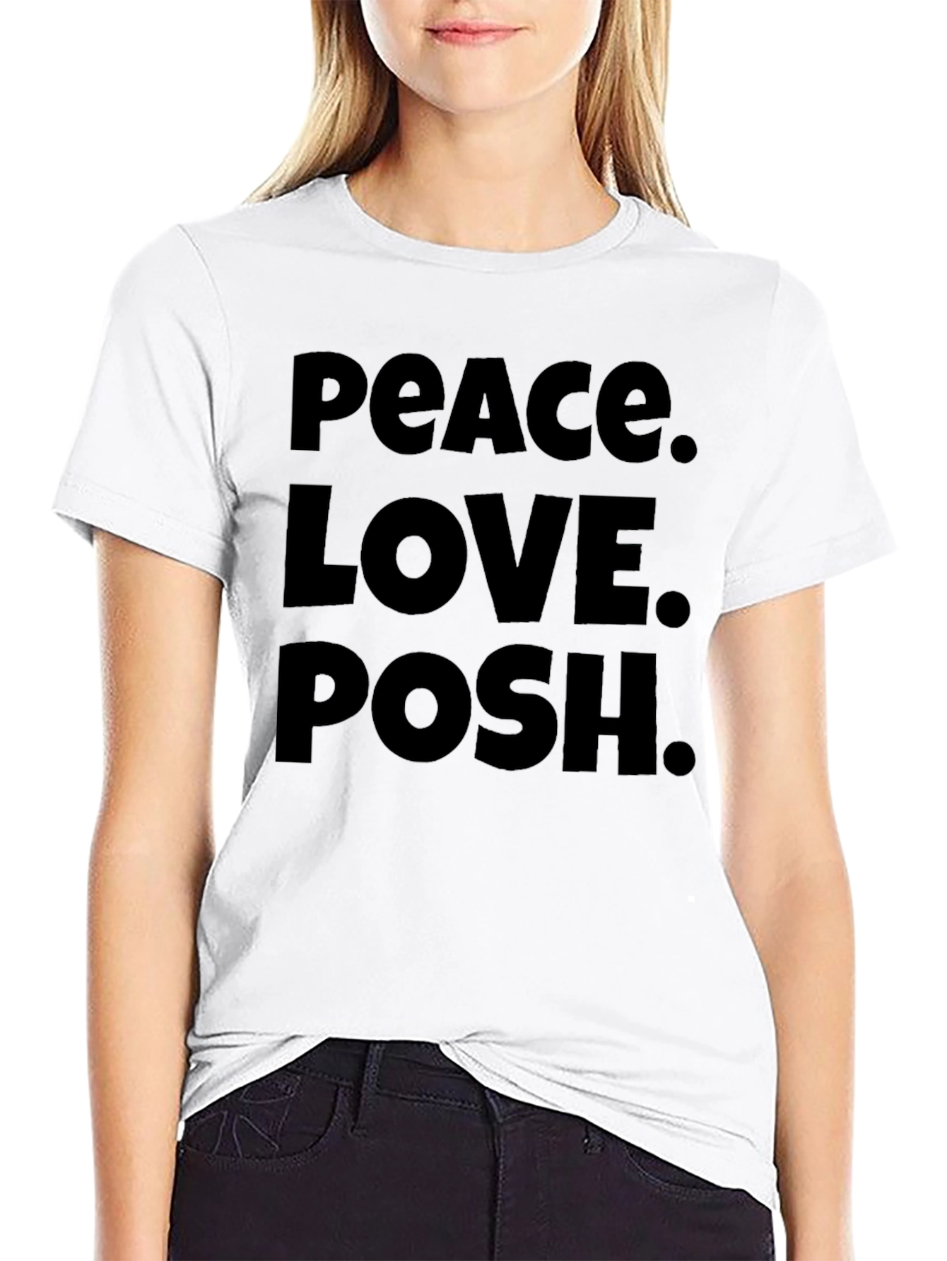 Peace Love Posh Black T-Shirt