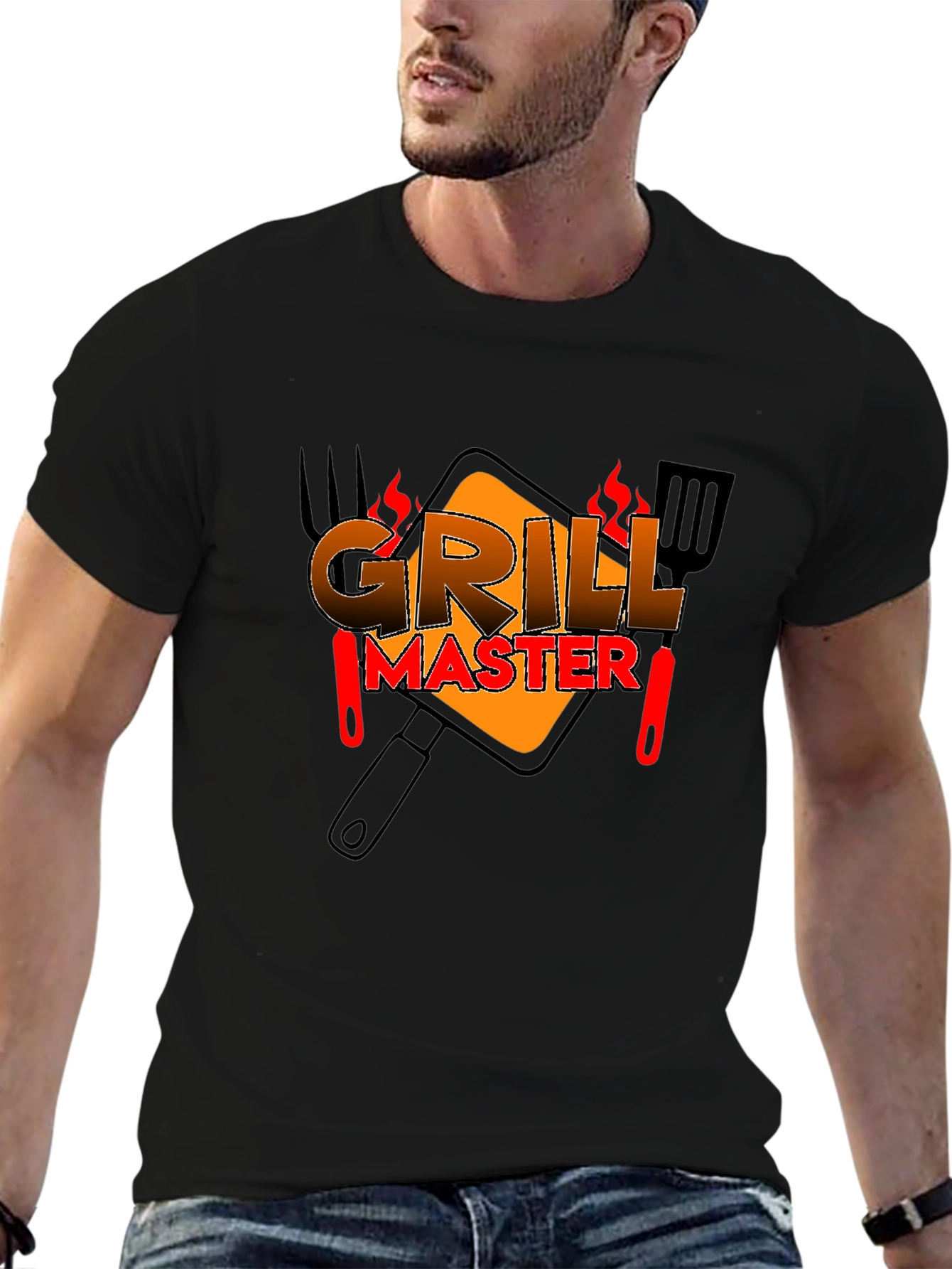 Grill Master Black T-Shirt - BBQ Design