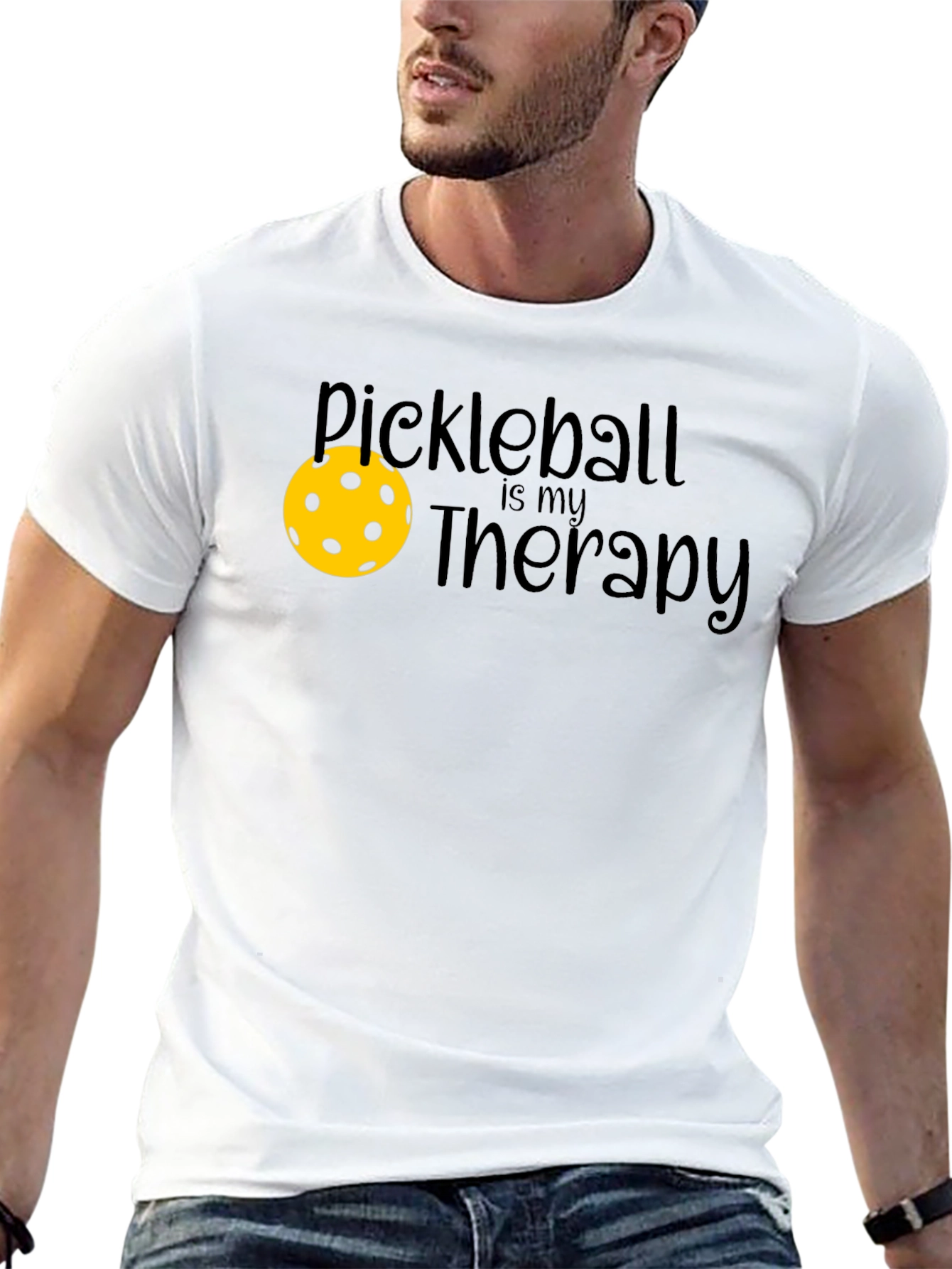 Pickleball Therapy T-Shirt - Black Graphic Tee