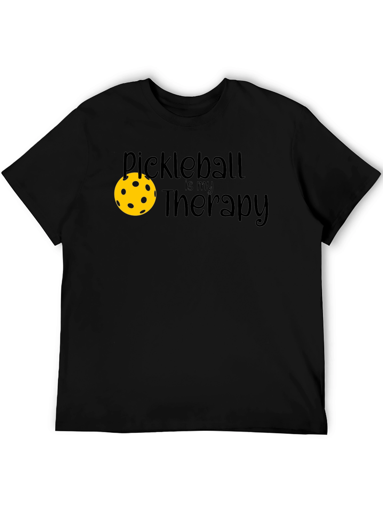 Pickleball Therapy T-Shirt - Black Graphic Tee