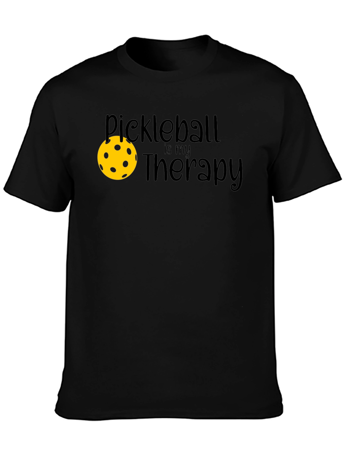Pickleball Therapy T-Shirt - Black Graphic Tee