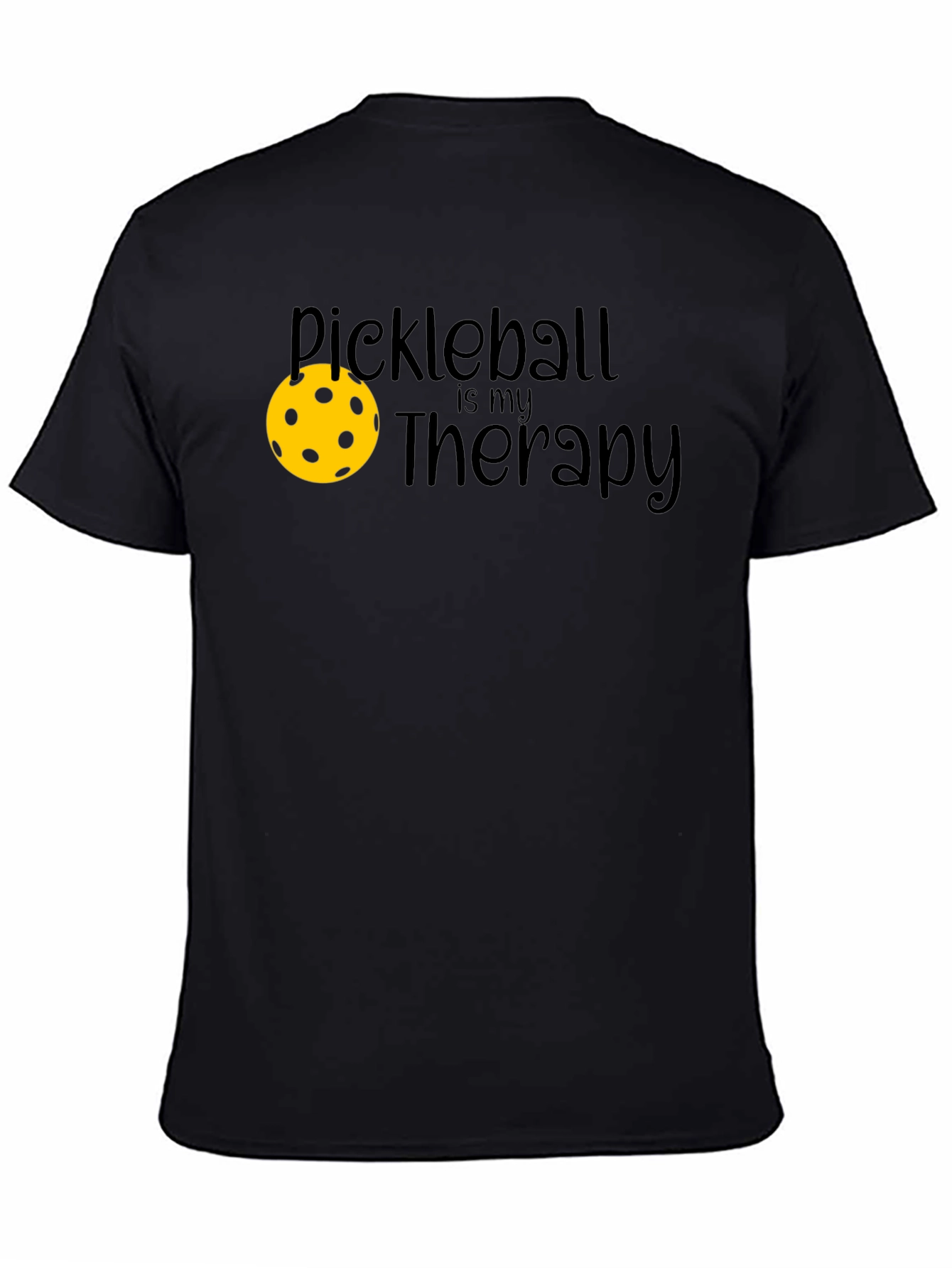 Pickleball Therapy T-Shirt - Black Graphic Tee