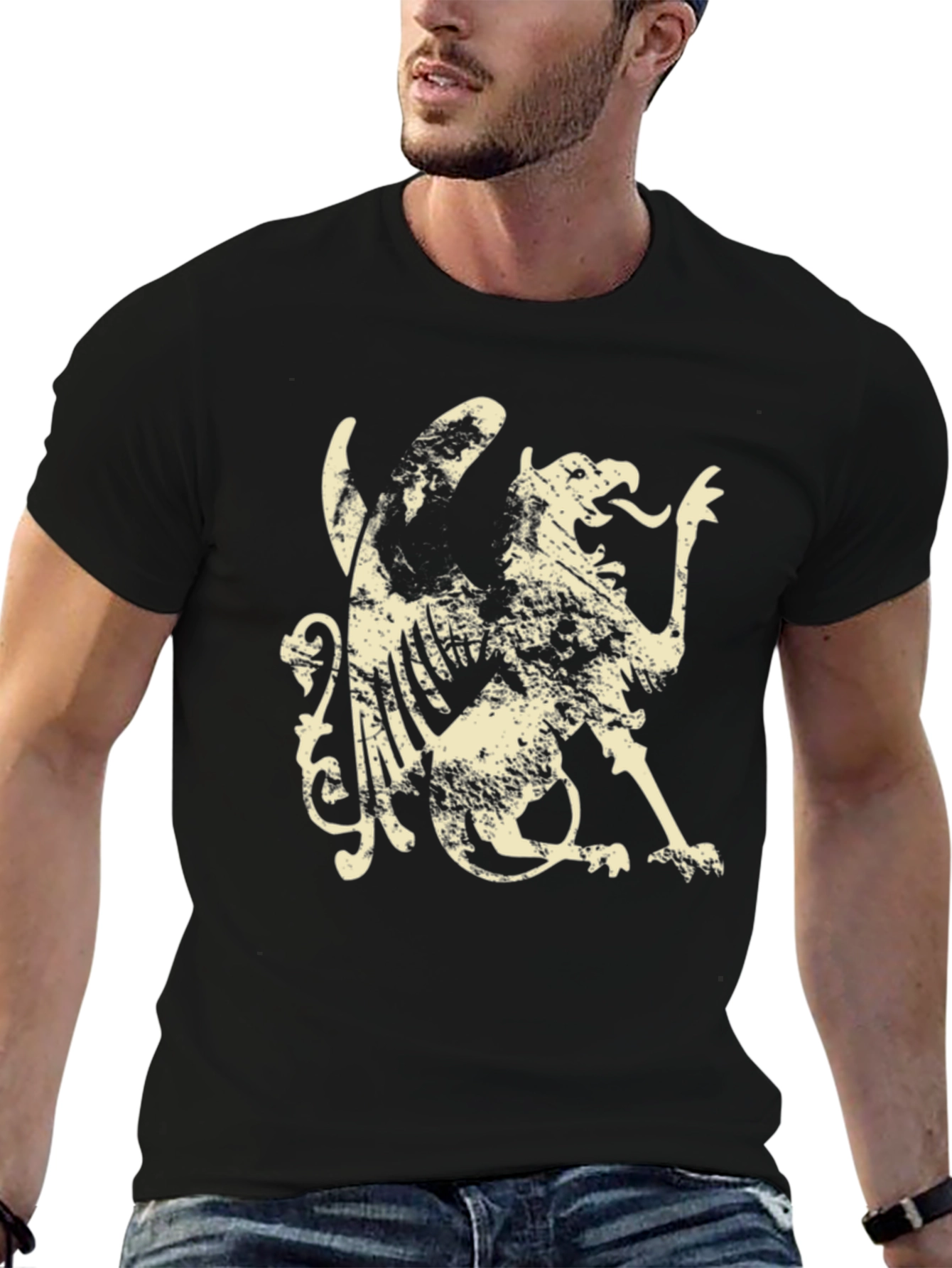 Griffin Graphic Tee - Black Casual T-Shirt