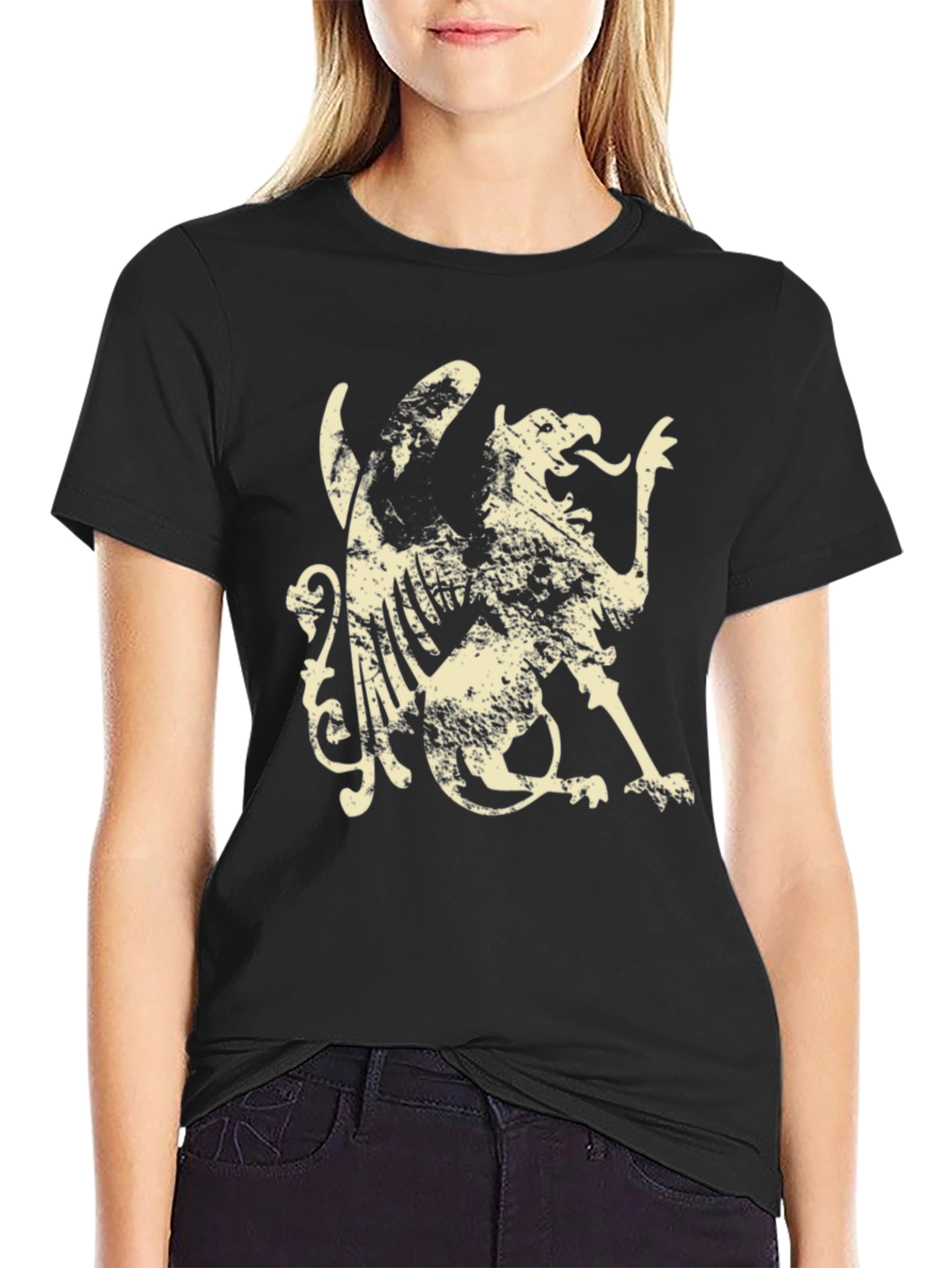 Griffin Graphic Tee - Black Casual T-Shirt