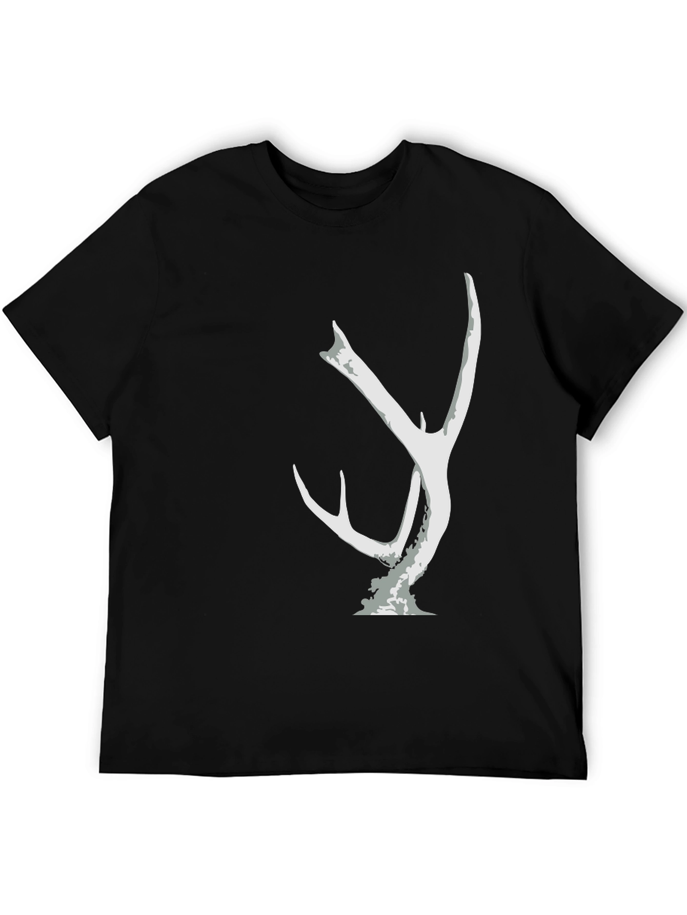 Black T-Shirt with Antler Graphic