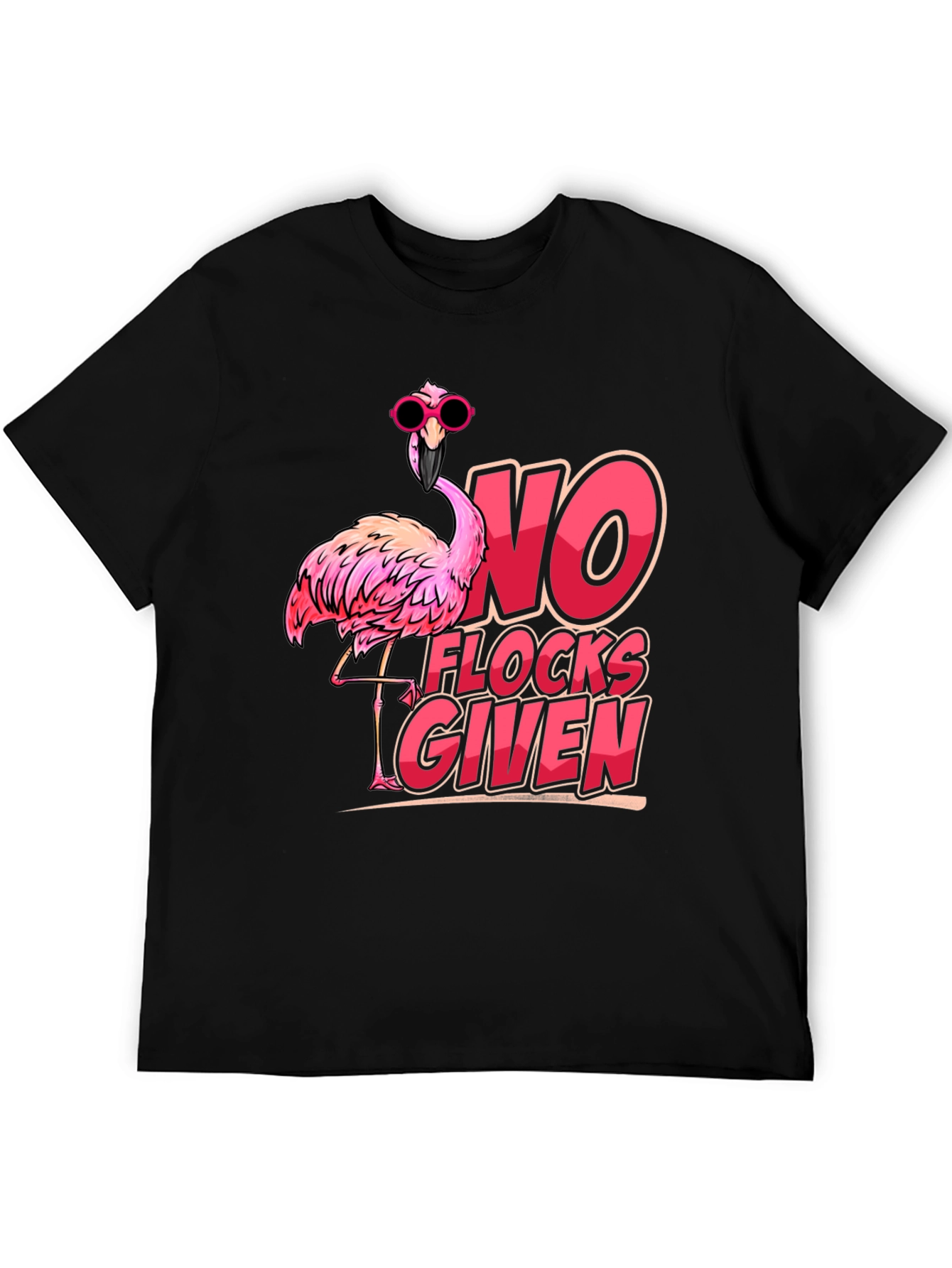 Funny Flamingo T-Shirt - No Flocks Given