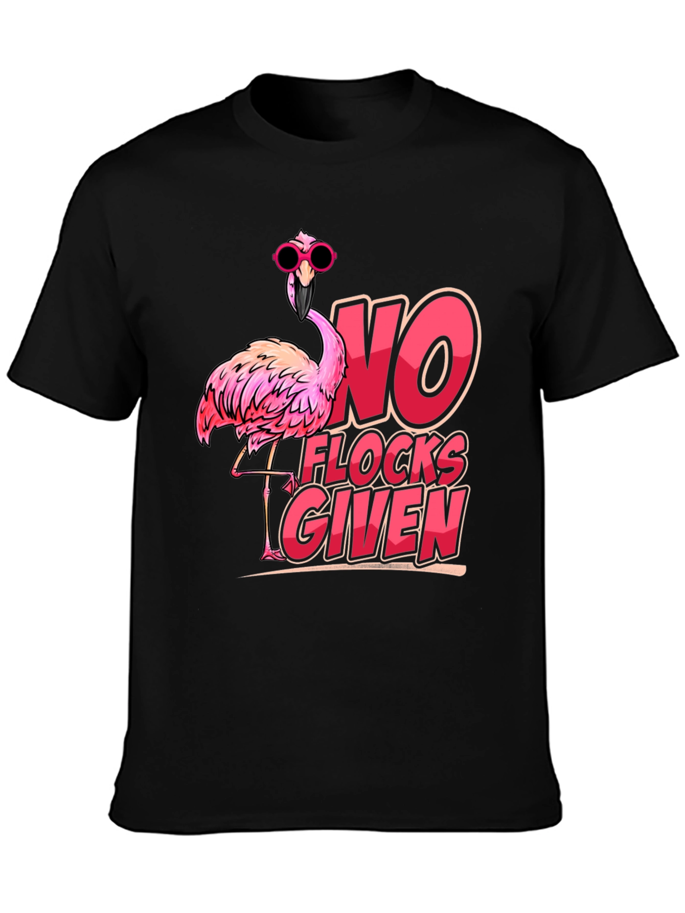 Funny Flamingo T-Shirt - No Flocks Given