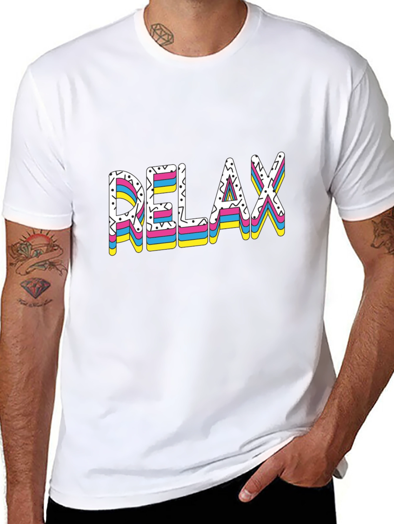 Relax Graphic Tee - Black Cotton T-Shirt