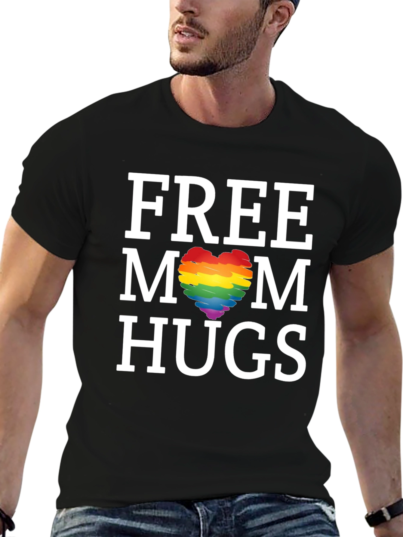 Free Mom Hugs LGBT Pride Heart Tee