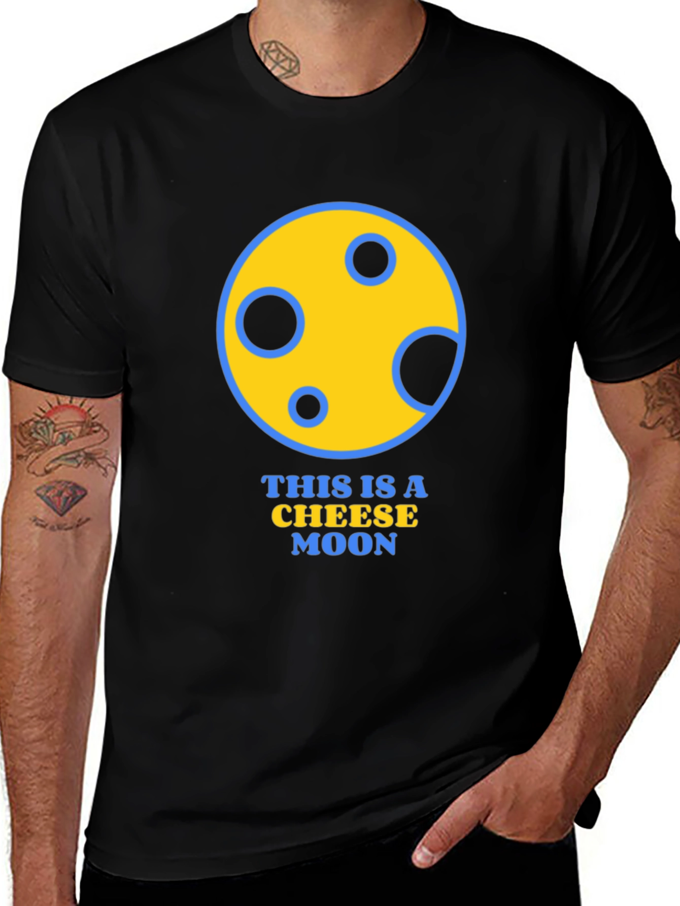Cheese Moon Graphic T-Shirt - Funny Novelty Tee