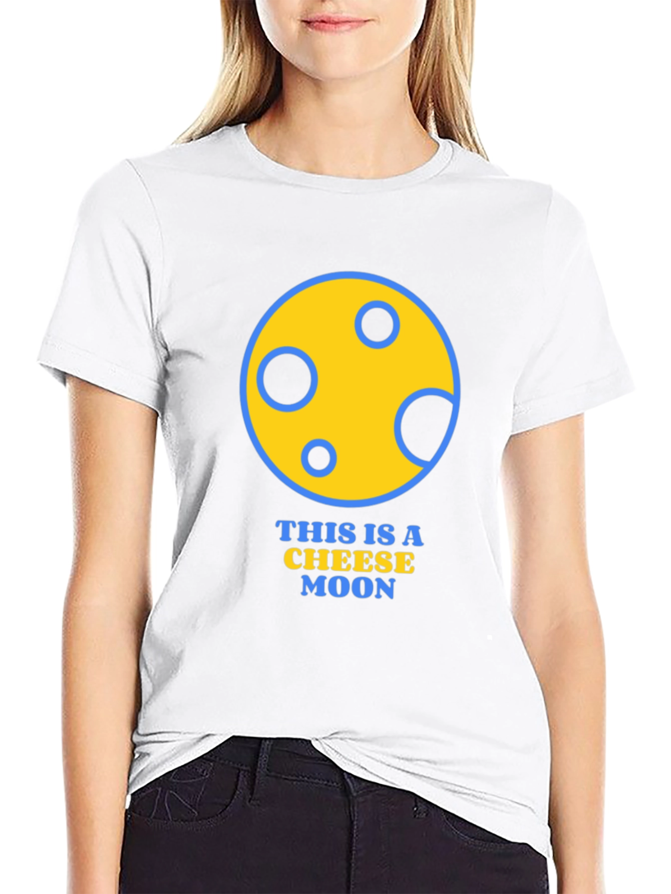 Cheese Moon Graphic T-Shirt - Funny Novelty Tee