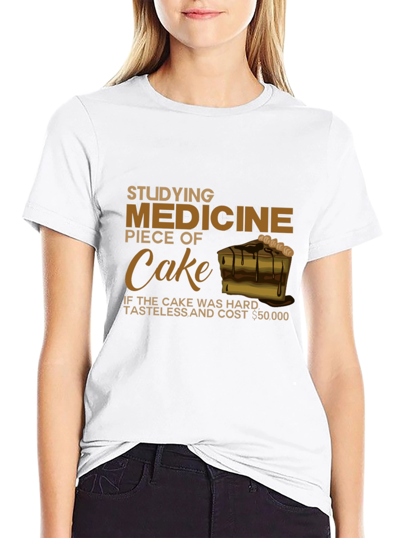 Studying Medicine Piece of Cake Black T-Shirt