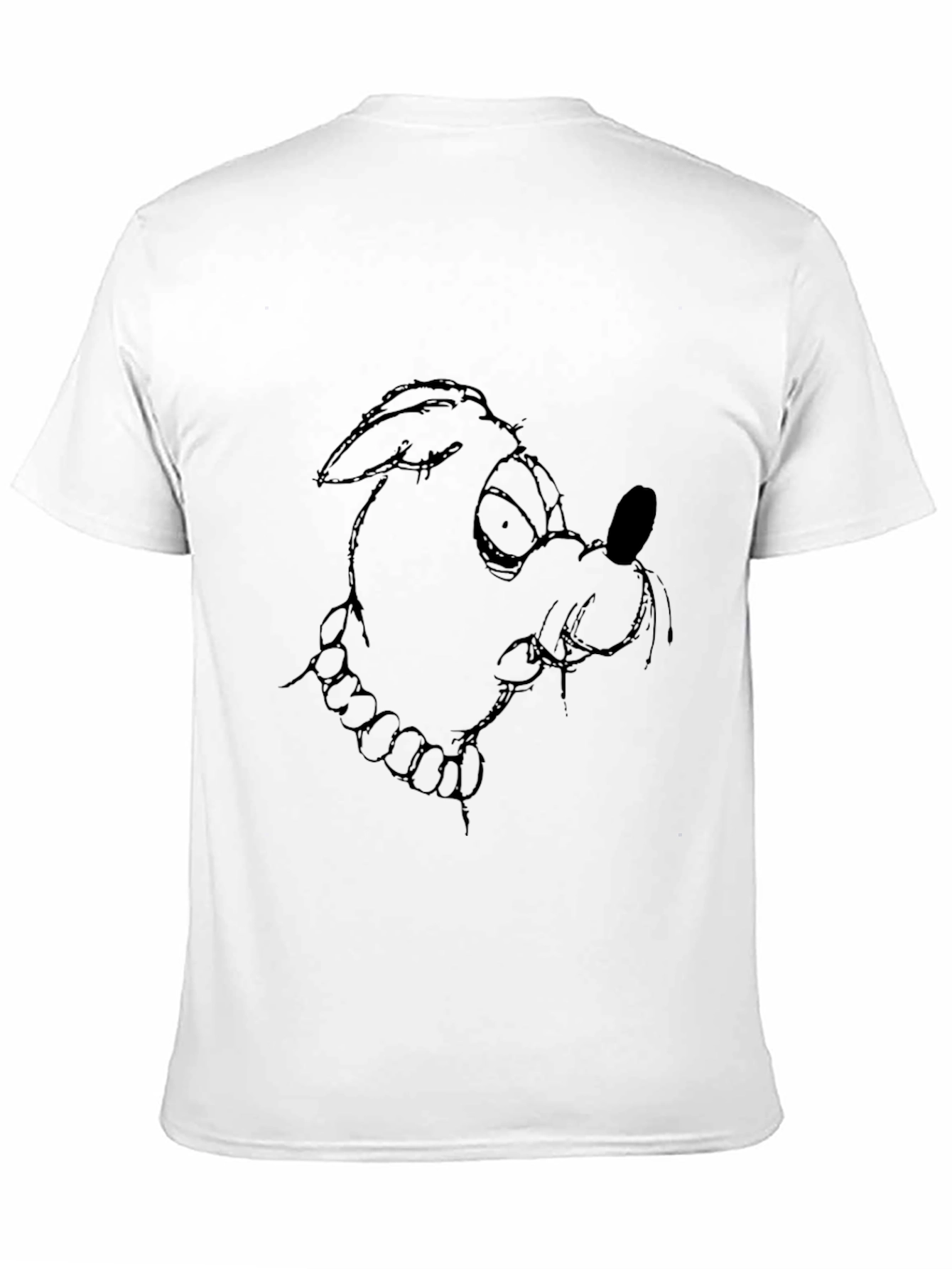 Mens Black T-Shirt with Cartoon Dog Graphic