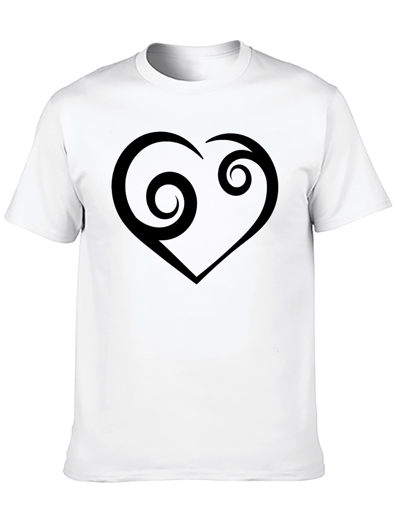 Swirl Heart Graphic Black T-Shirt - Modern Casual Tee