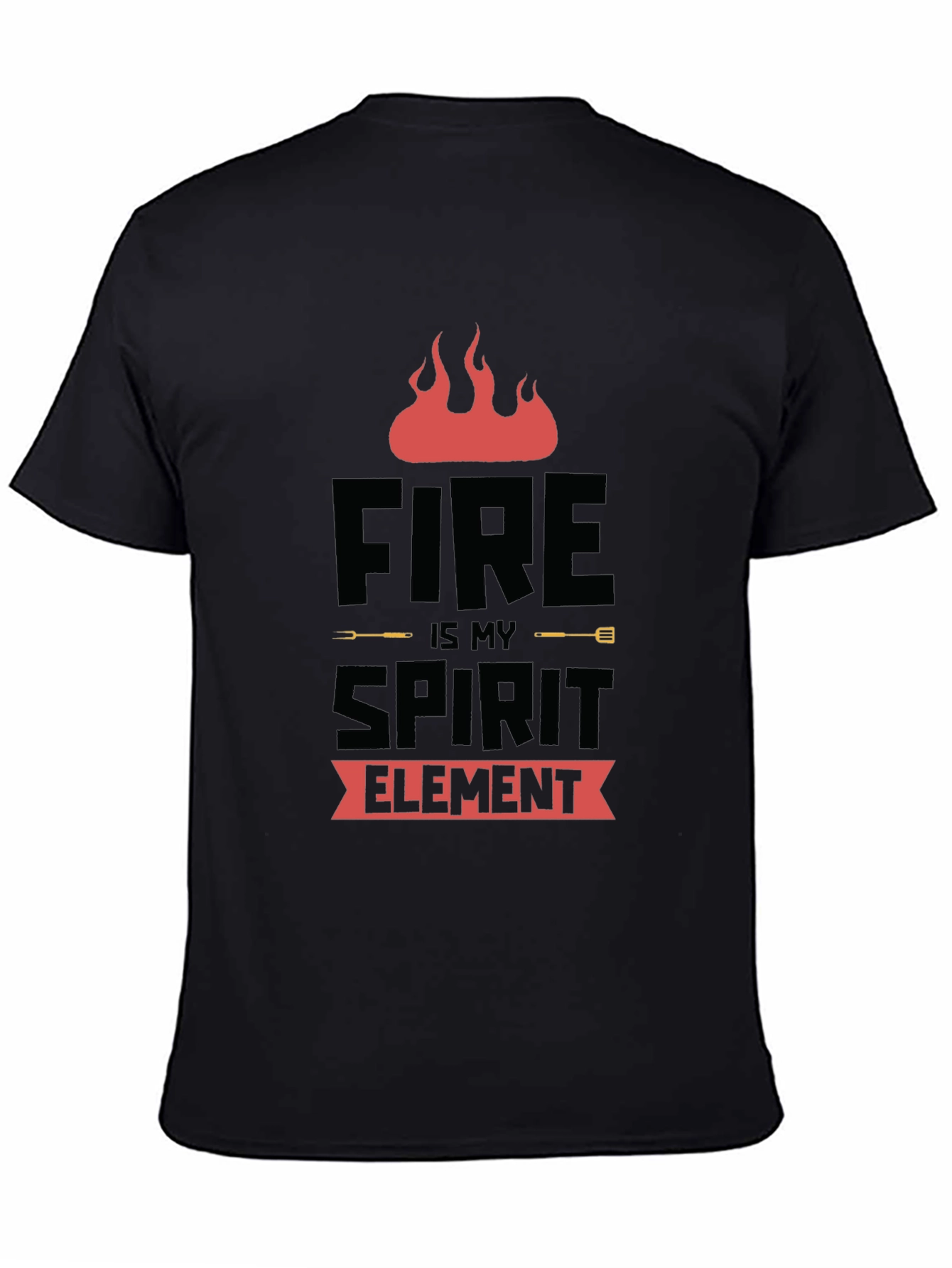 Fire is My Spirit Element Black T-Shirt