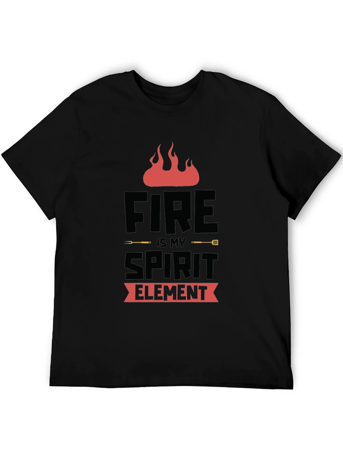 Fire is My Spirit Element Black T-Shirt