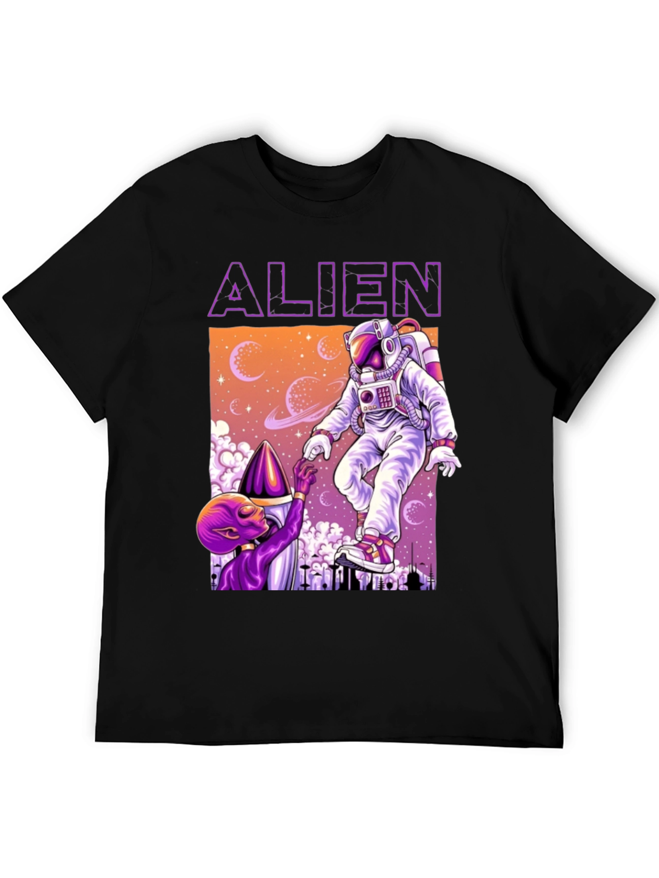 Alien & Astronaut Graphic Tee - Space Adventure