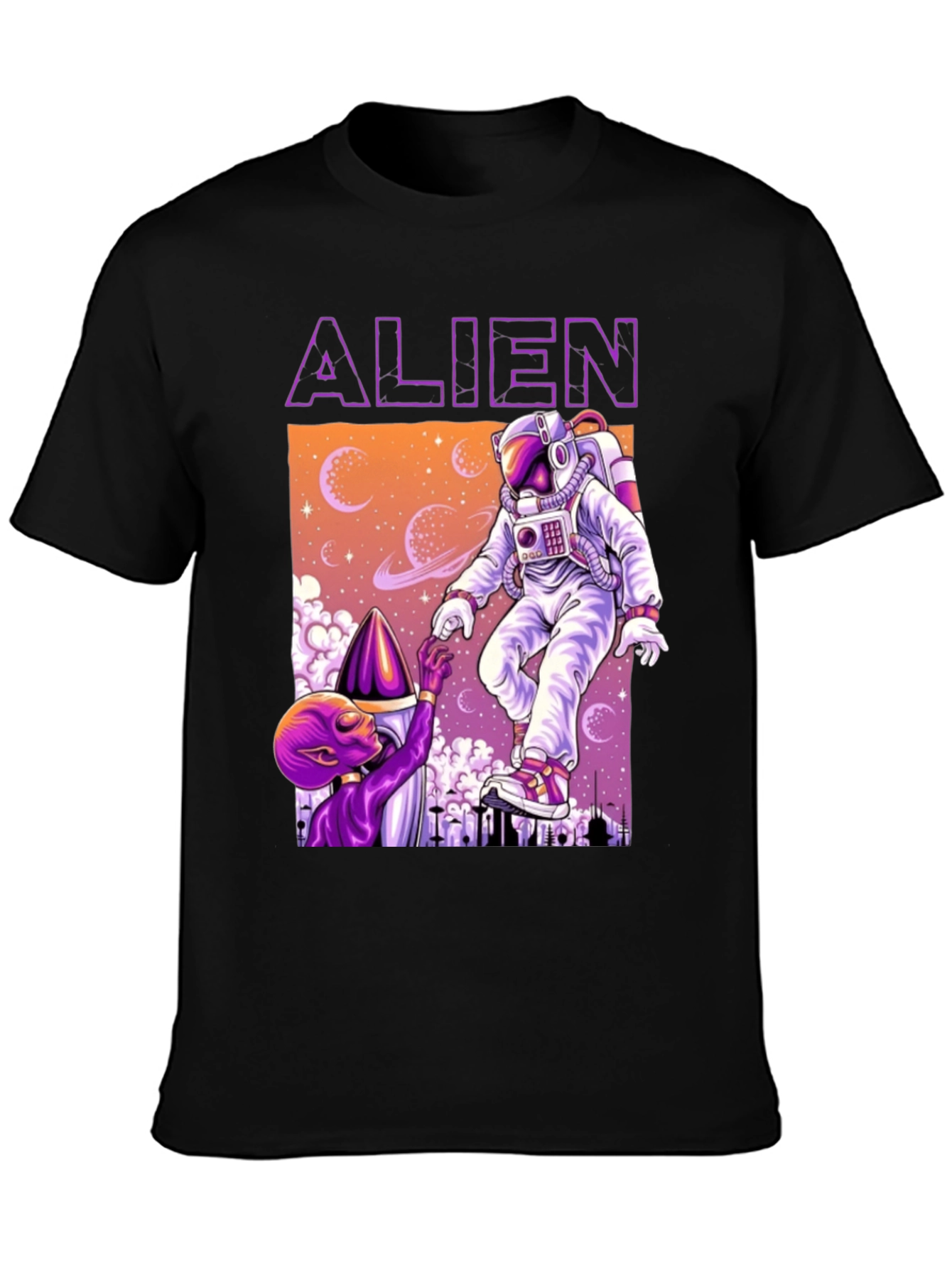 Alien & Astronaut Graphic Tee - Space Adventure