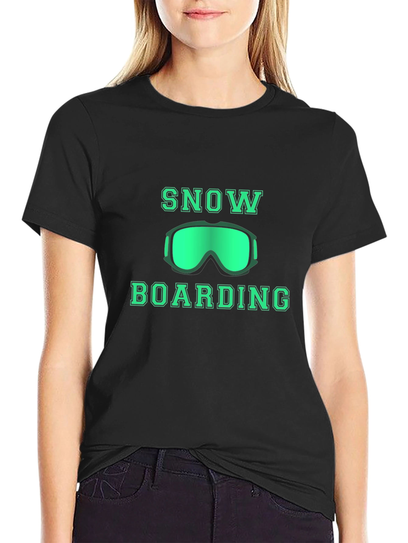 Snowboarding Graphic T-Shirt - Black