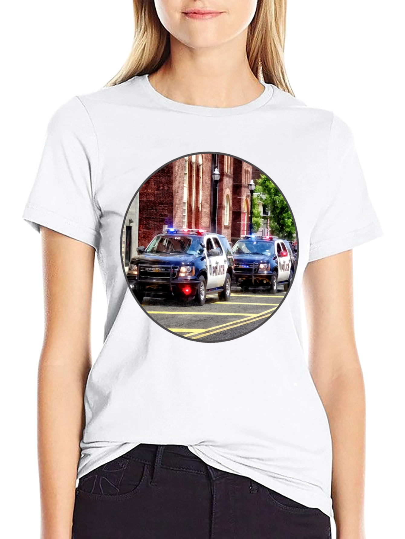 Police Car Graphic T-Shirt