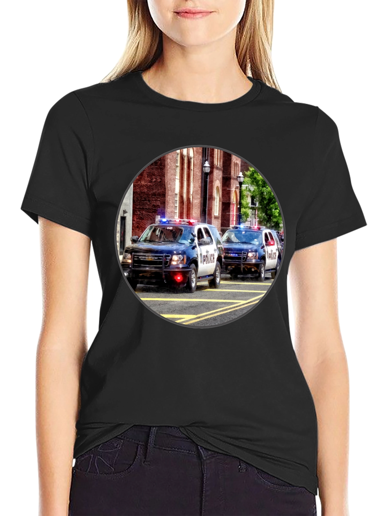 Police Car Graphic T-Shirt