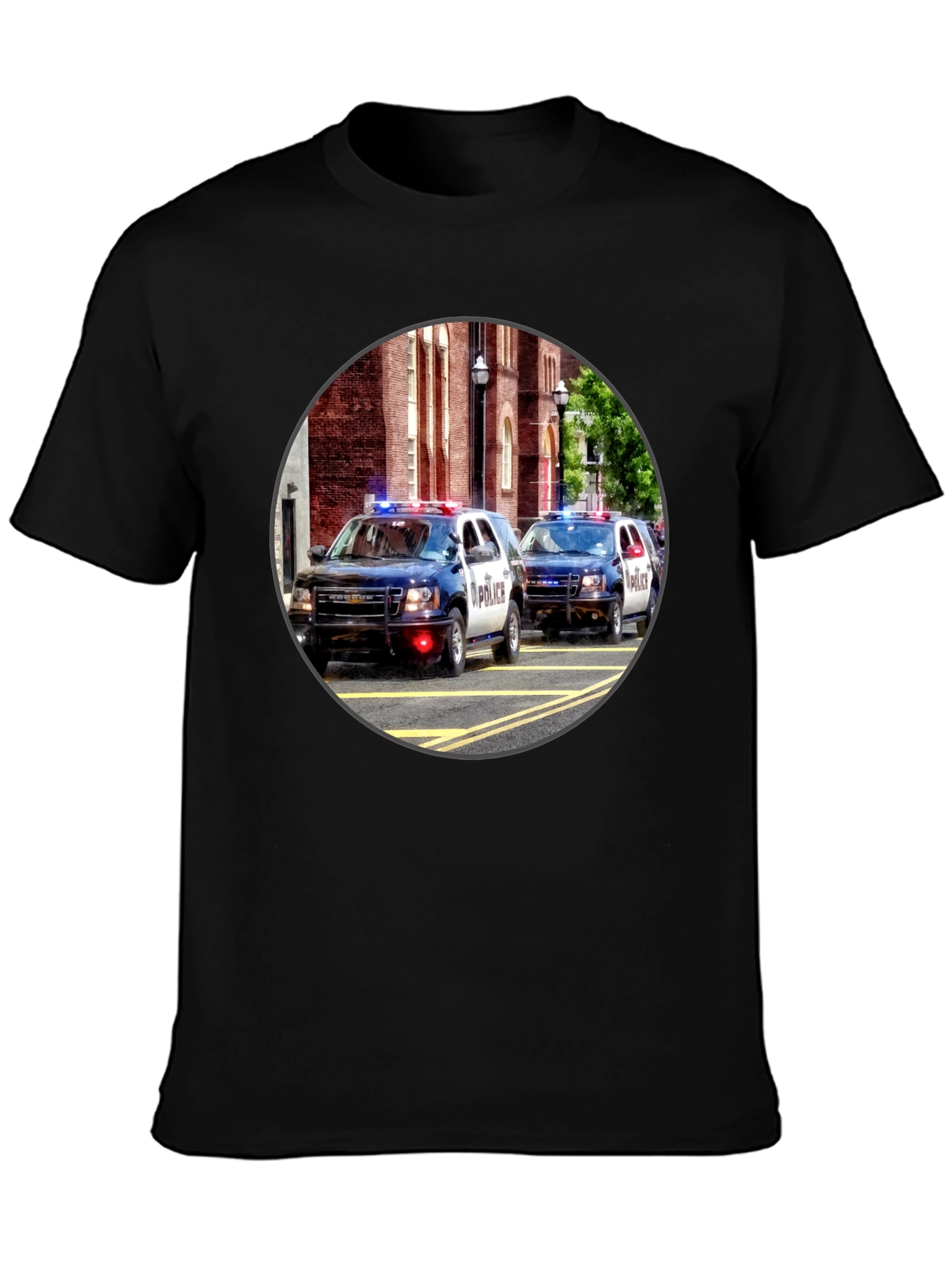 Police Car Graphic T-Shirt