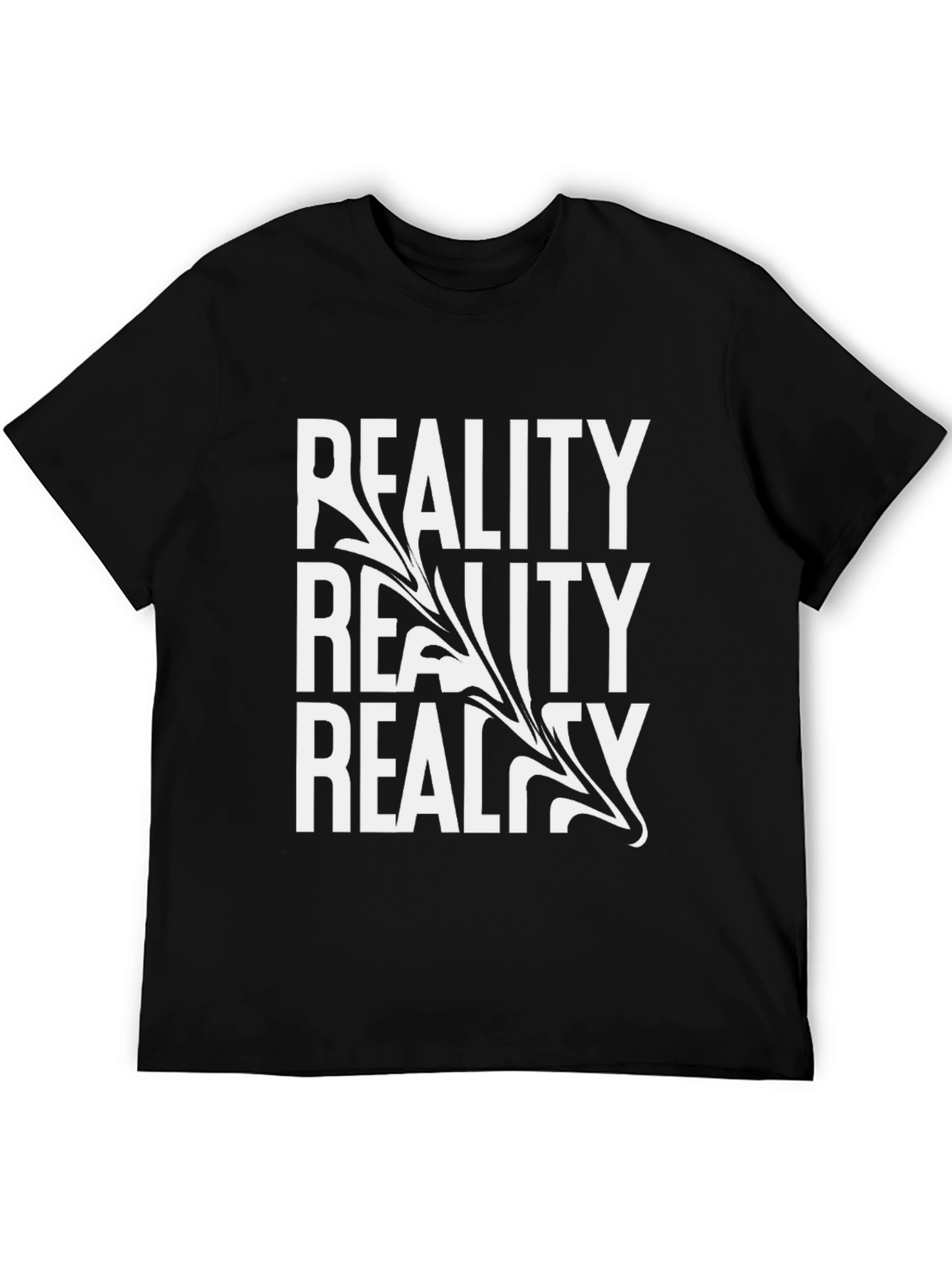 Reality T-Shirt - Black Cotton Blend Unique Design