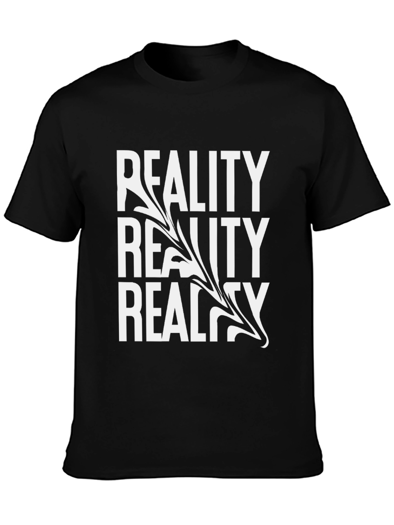 Reality T-Shirt - Black Cotton Blend Unique Design