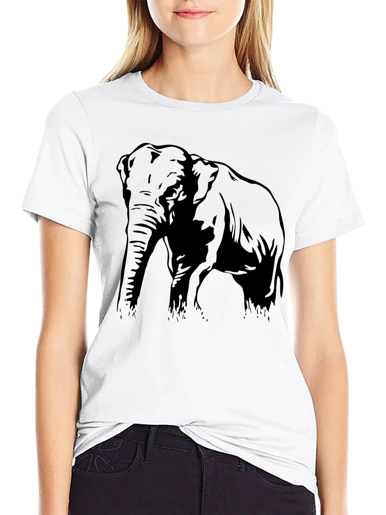 Elephant Graphic Black T-Shirt