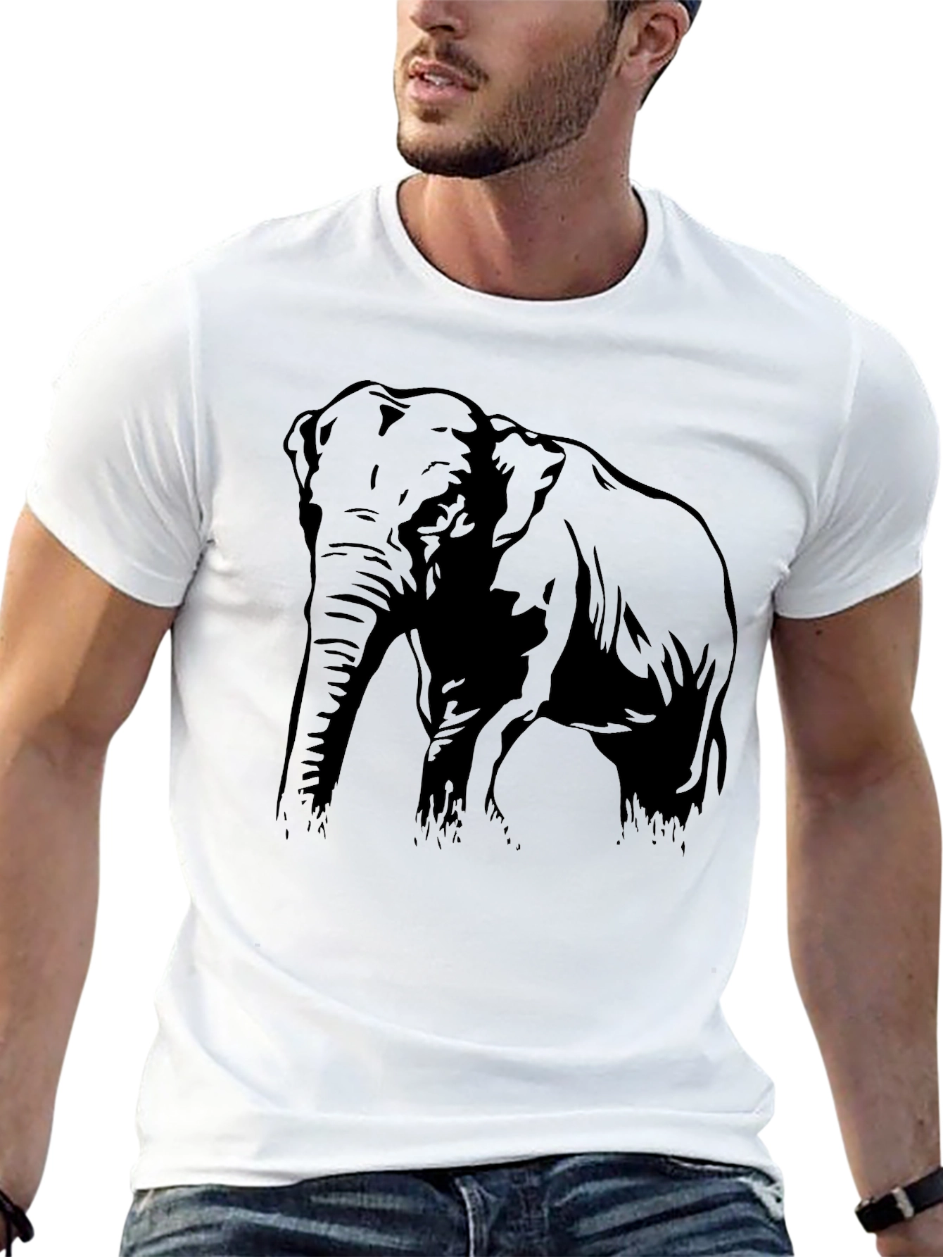 Elephant Graphic Black T-Shirt