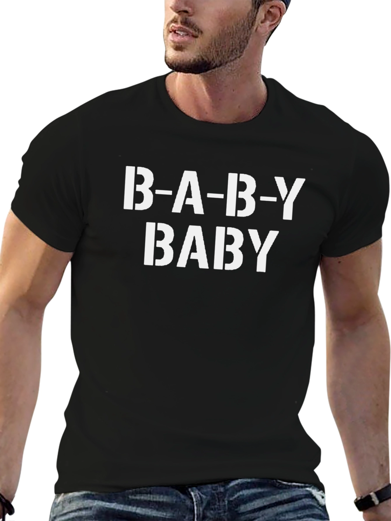 B-A-B-Y Baby T-Shirt - Black Cotton Tee