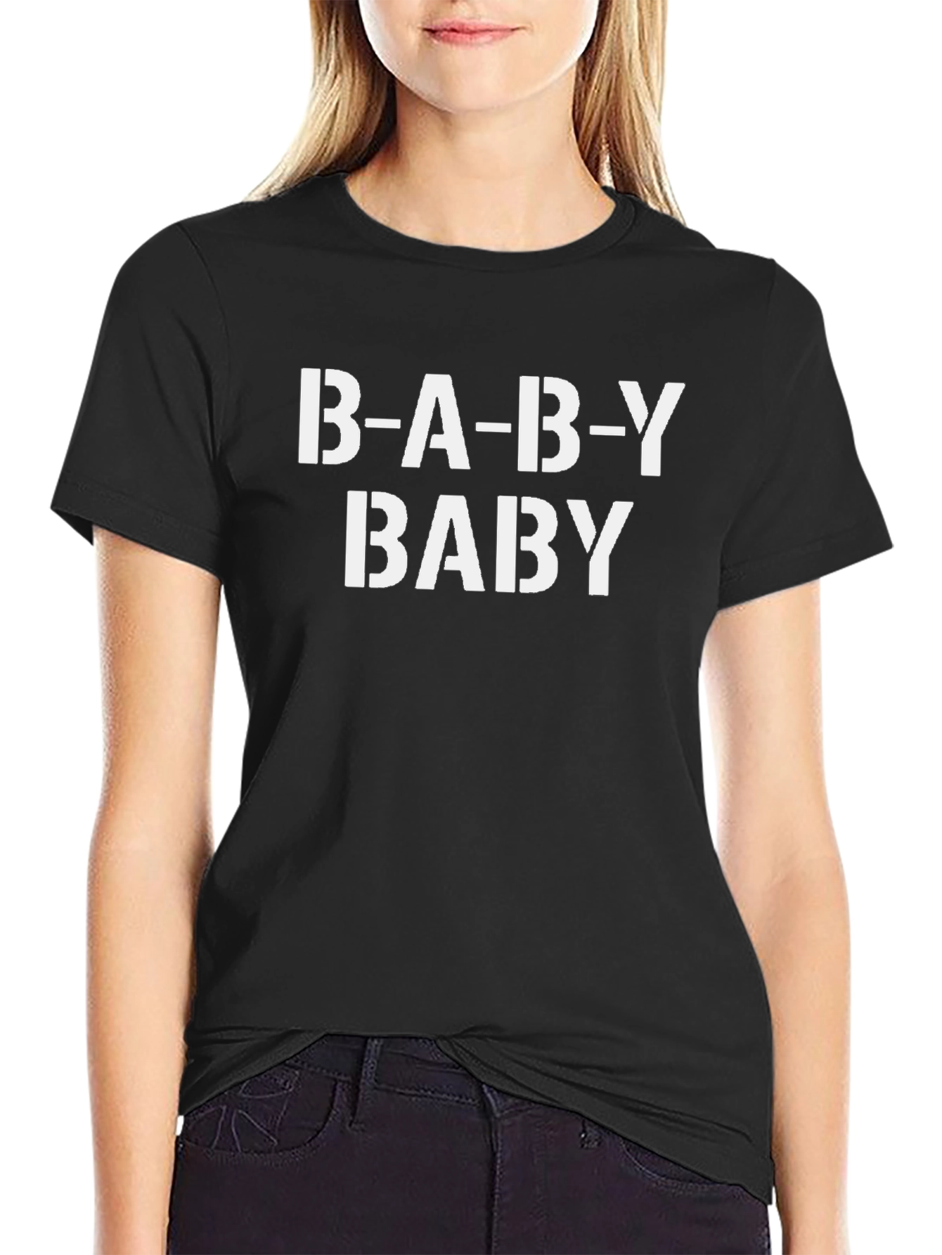 B-A-B-Y Baby T-Shirt - Black Cotton Tee