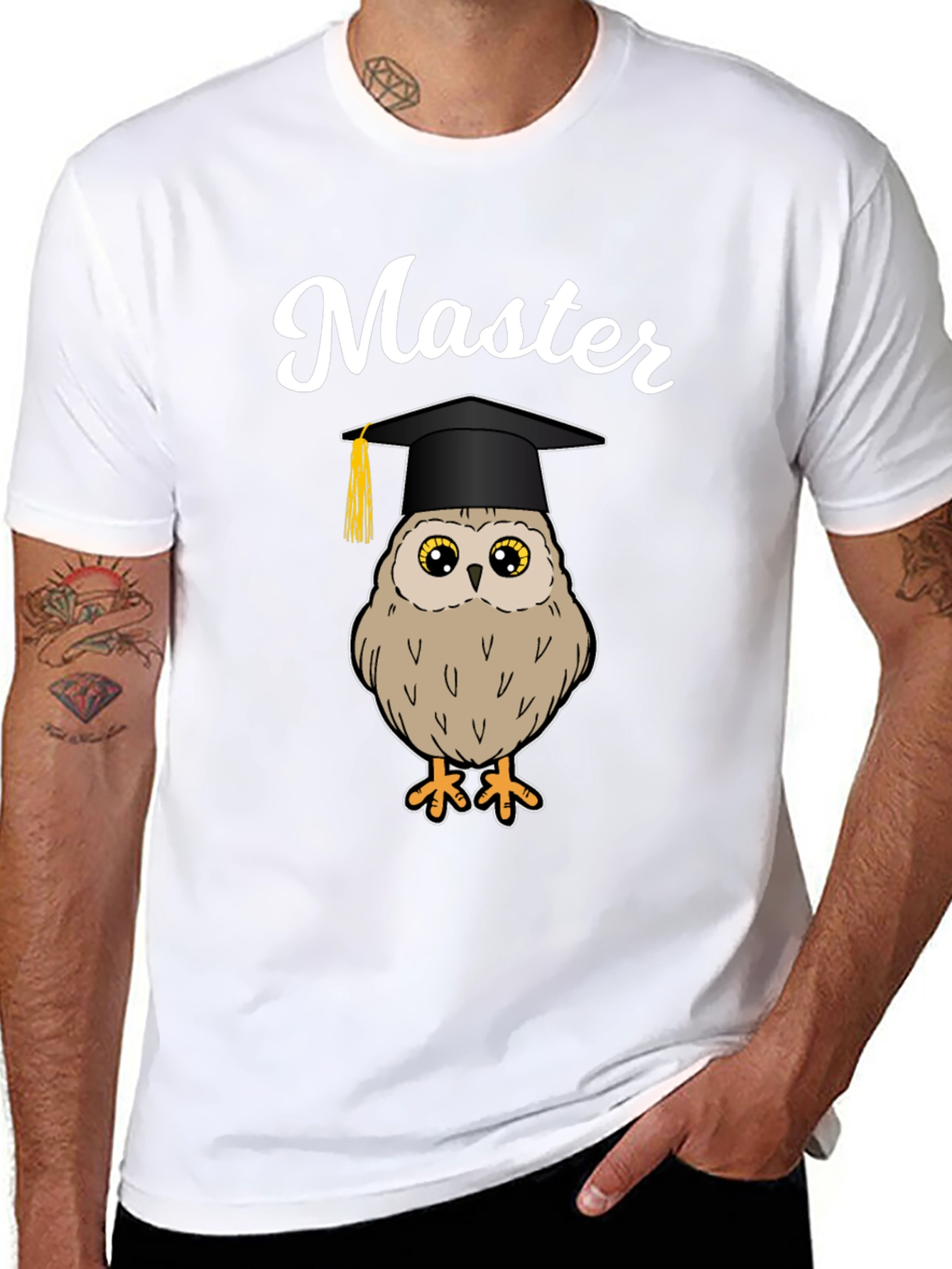 Master Owl Graduation T-Shirt - Black