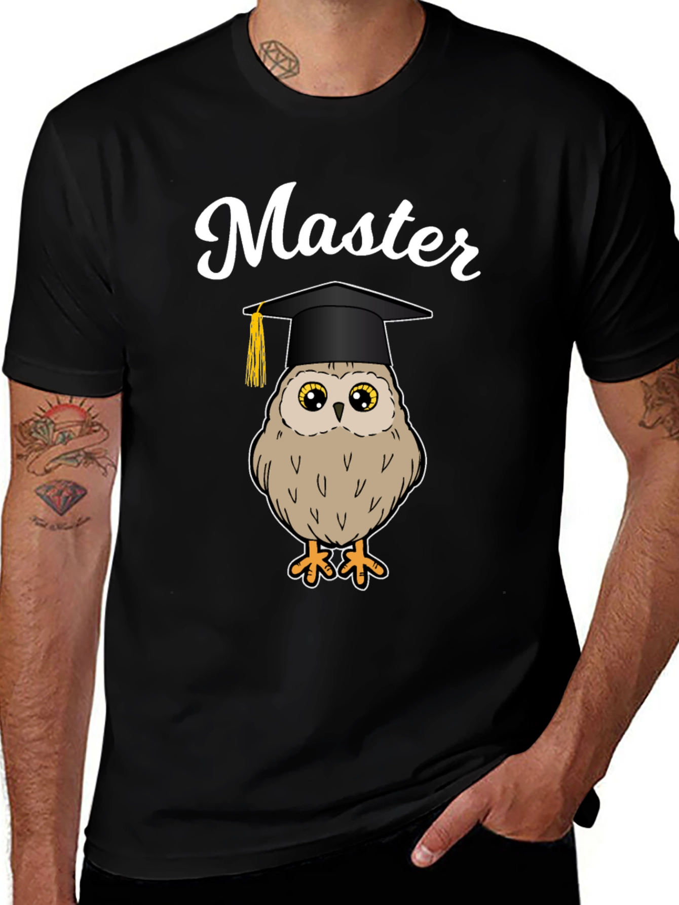 Master Owl Graduation T-Shirt - Black