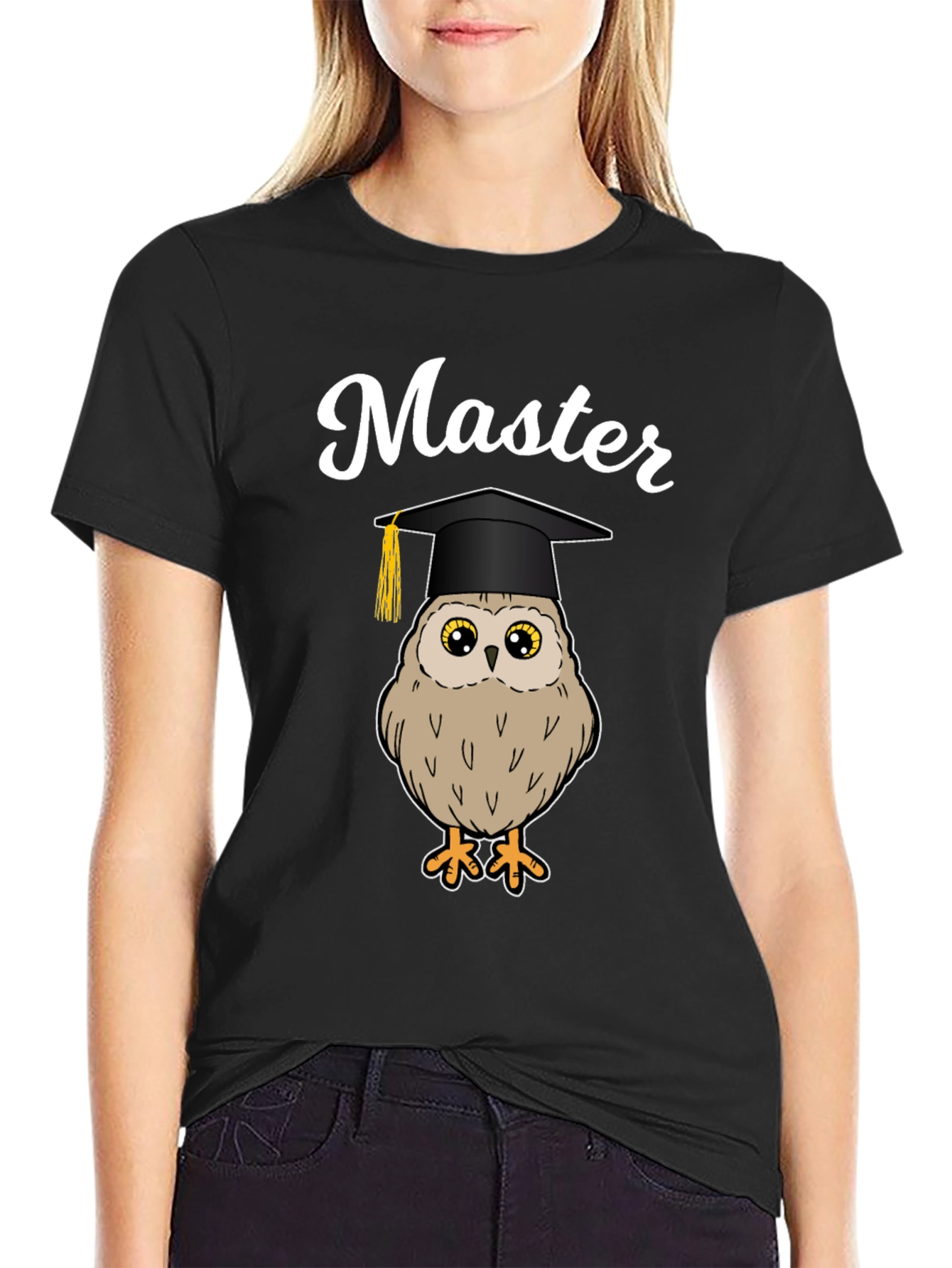 Master Owl Graduation T-Shirt - Black