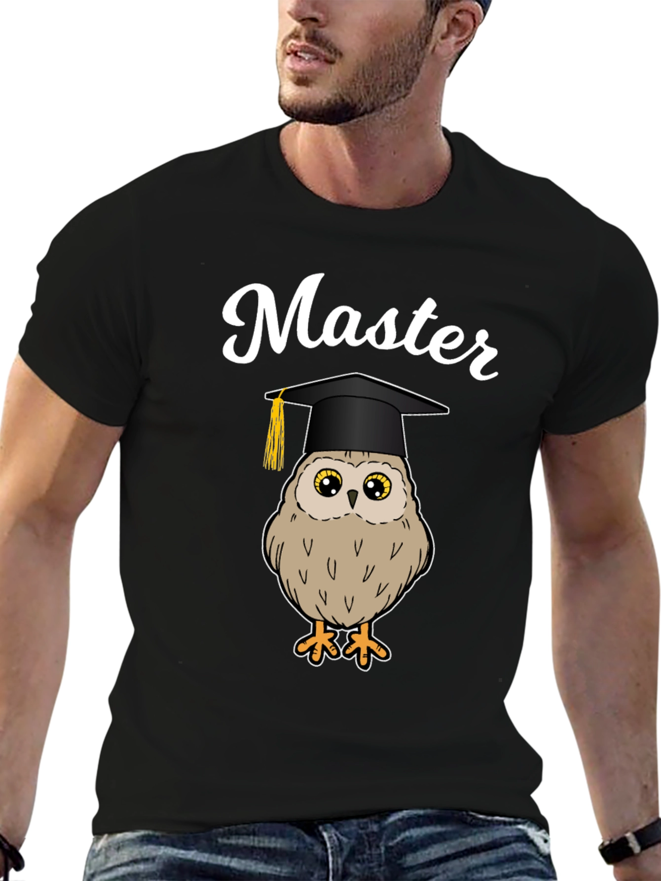 Master Owl Graduation T-Shirt - Black