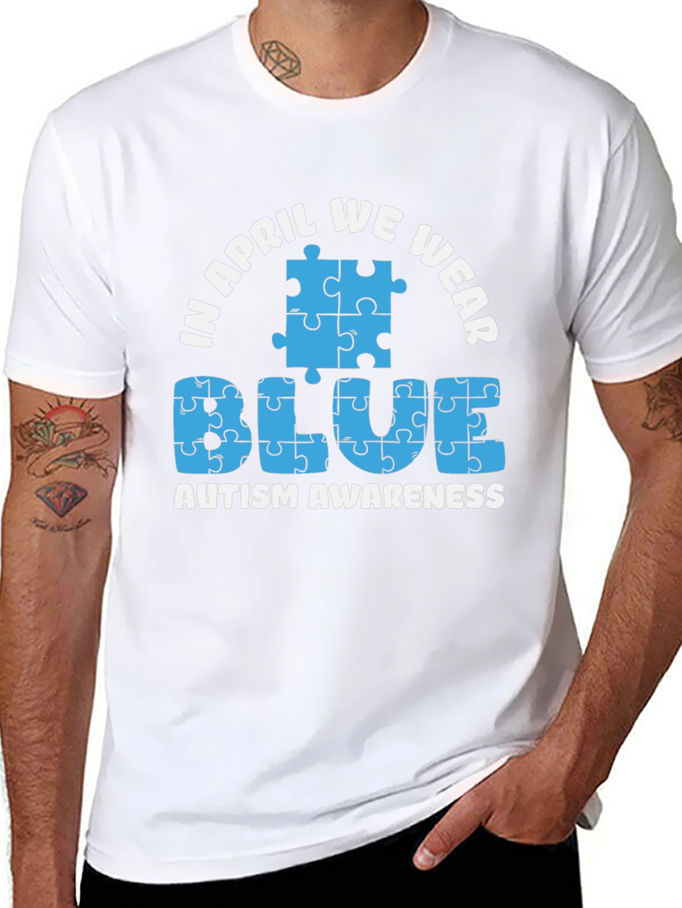 Autism Awareness T-Shirt In April We Wear Blue