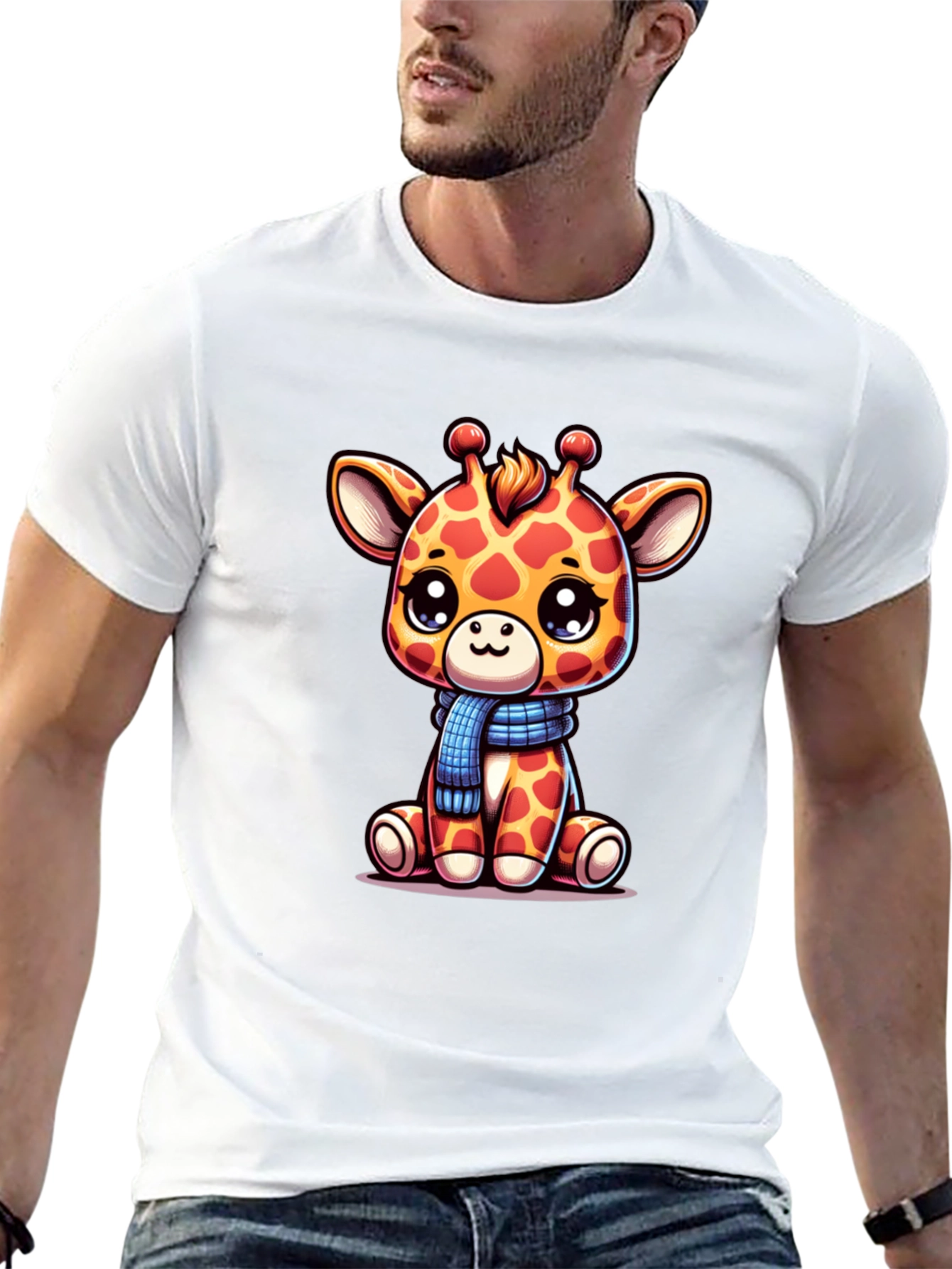Cute Giraffe Graphic Tee - Unisex Black T-Shirt