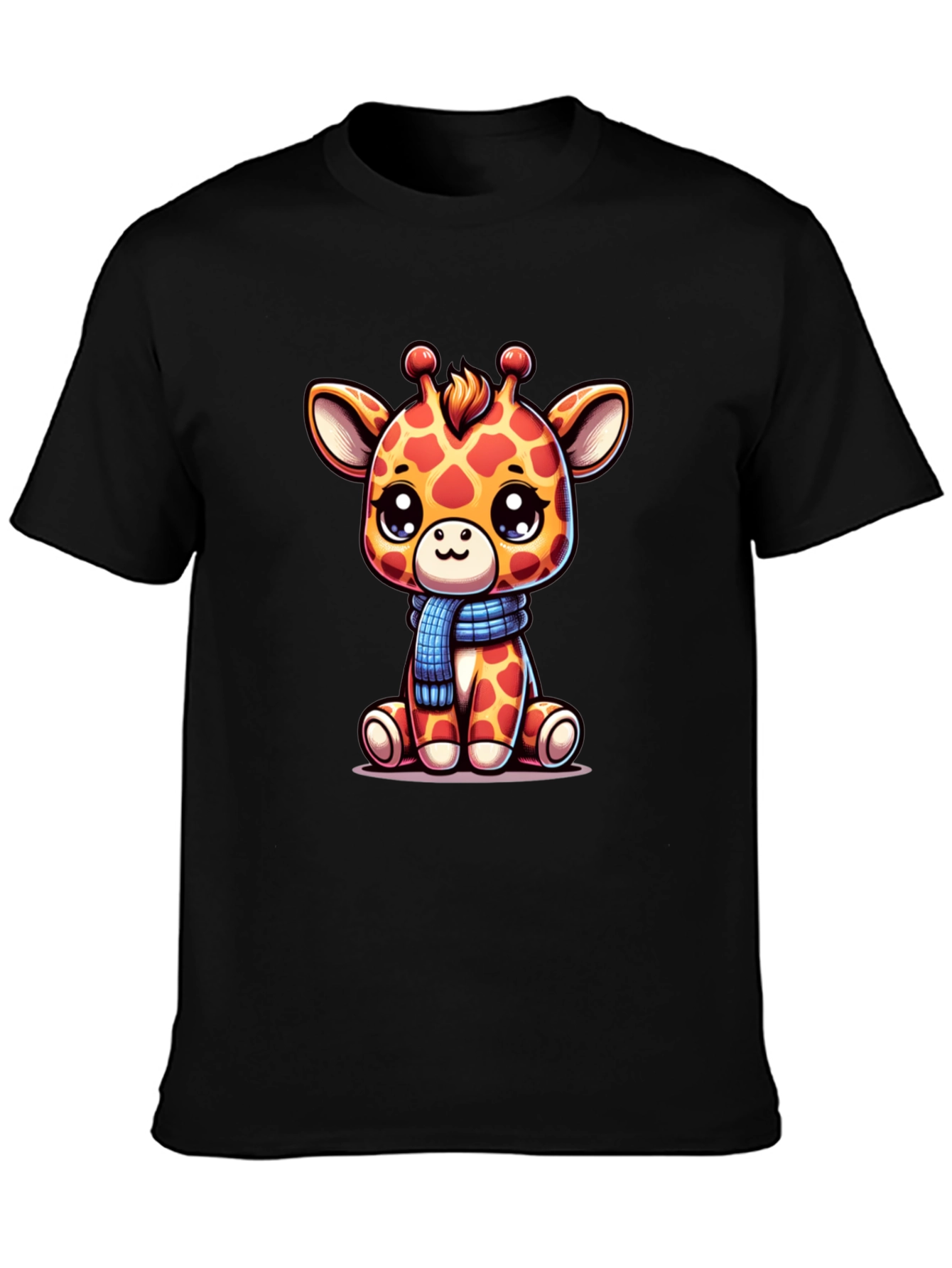 Cute Giraffe Graphic Tee - Unisex Black T-Shirt
