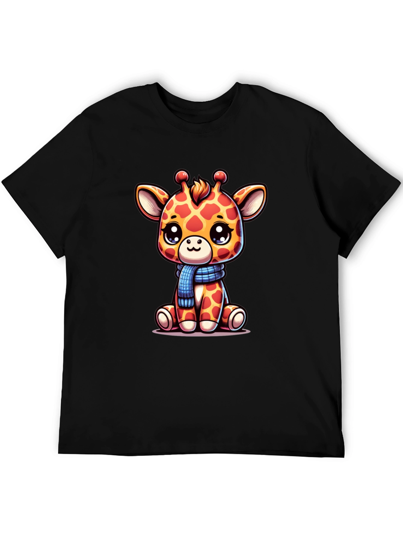 Cute Giraffe Graphic Tee - Unisex Black T-Shirt