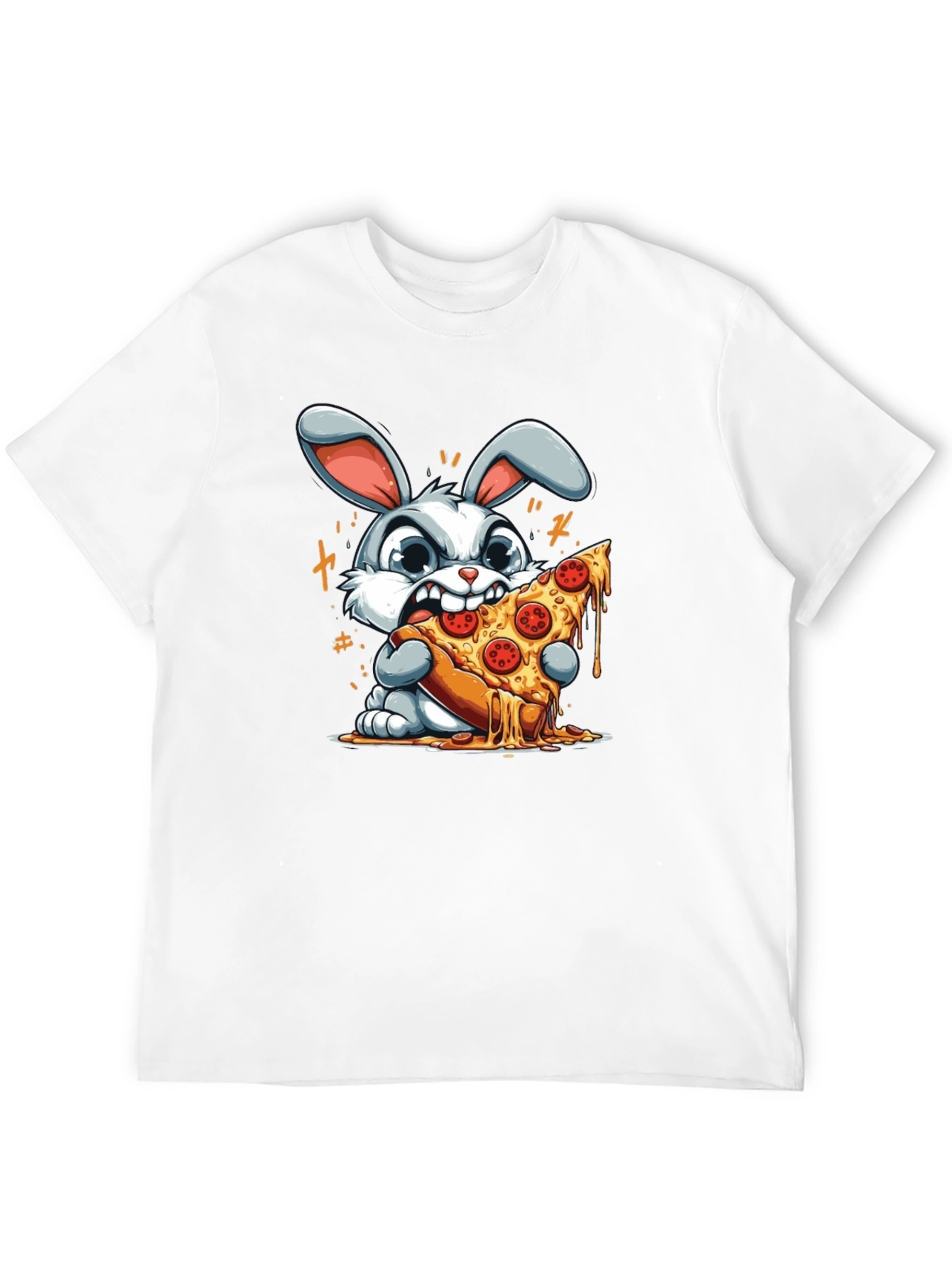 Pizza Bunny Graphic T-Shirt - Unisex Cartoon Tee