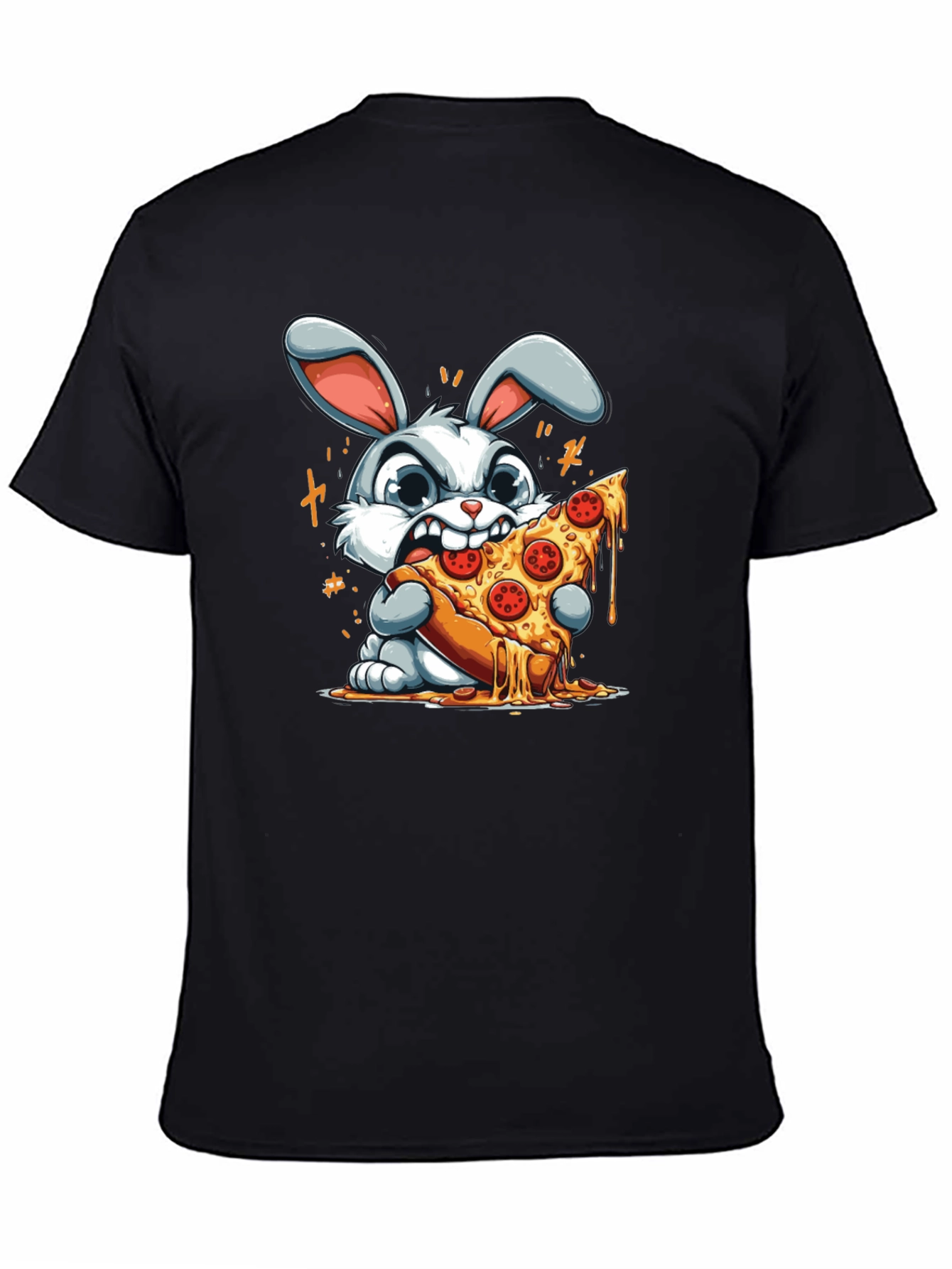 Pizza Bunny Graphic T-Shirt - Unisex Cartoon Tee