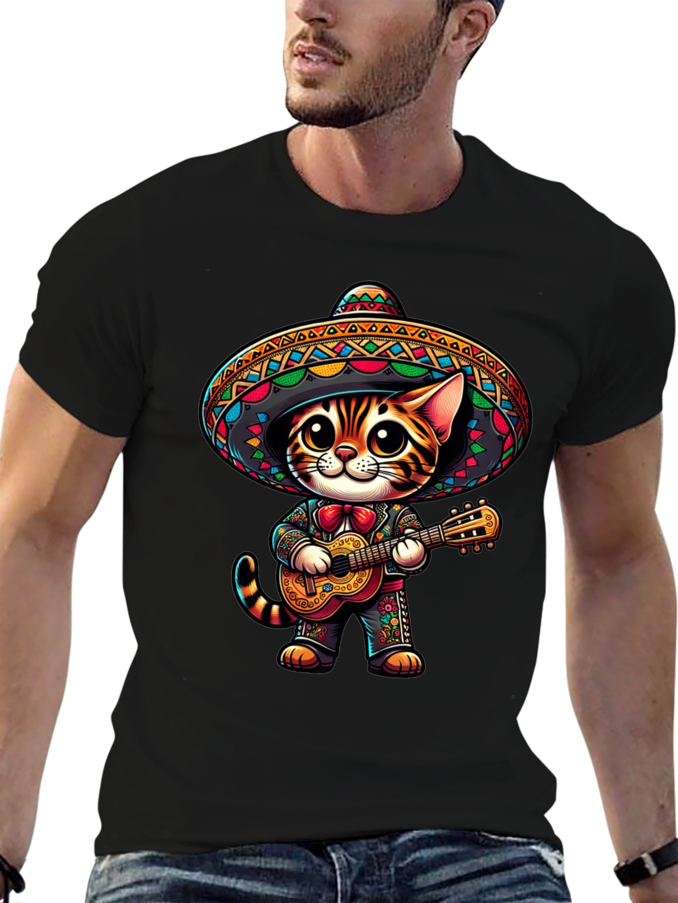 Mariachi Cat T-Shirt - Cute Fiesta Style