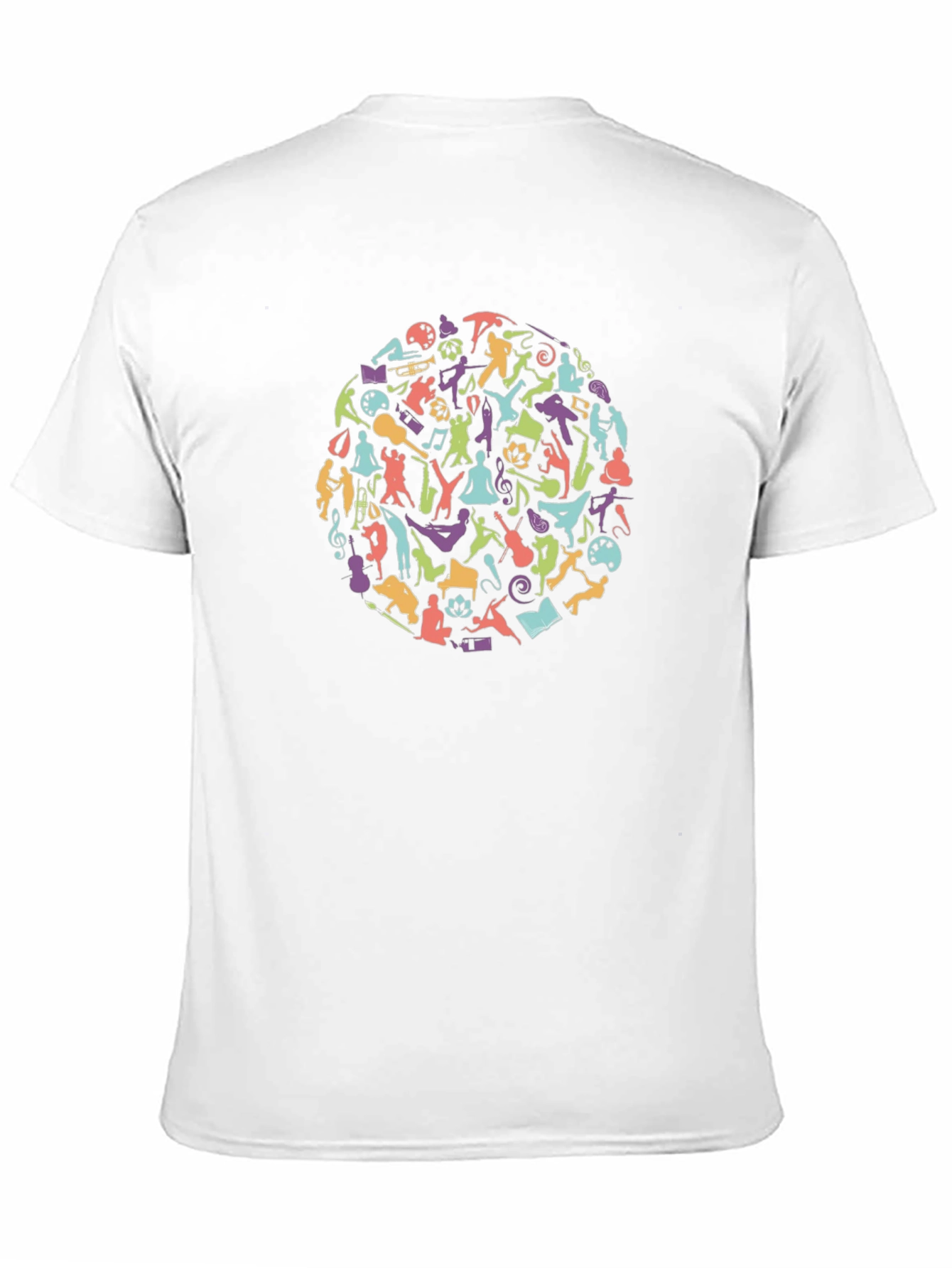 Artistic Activity Silhouette Graphic Print Black T-Shirt
