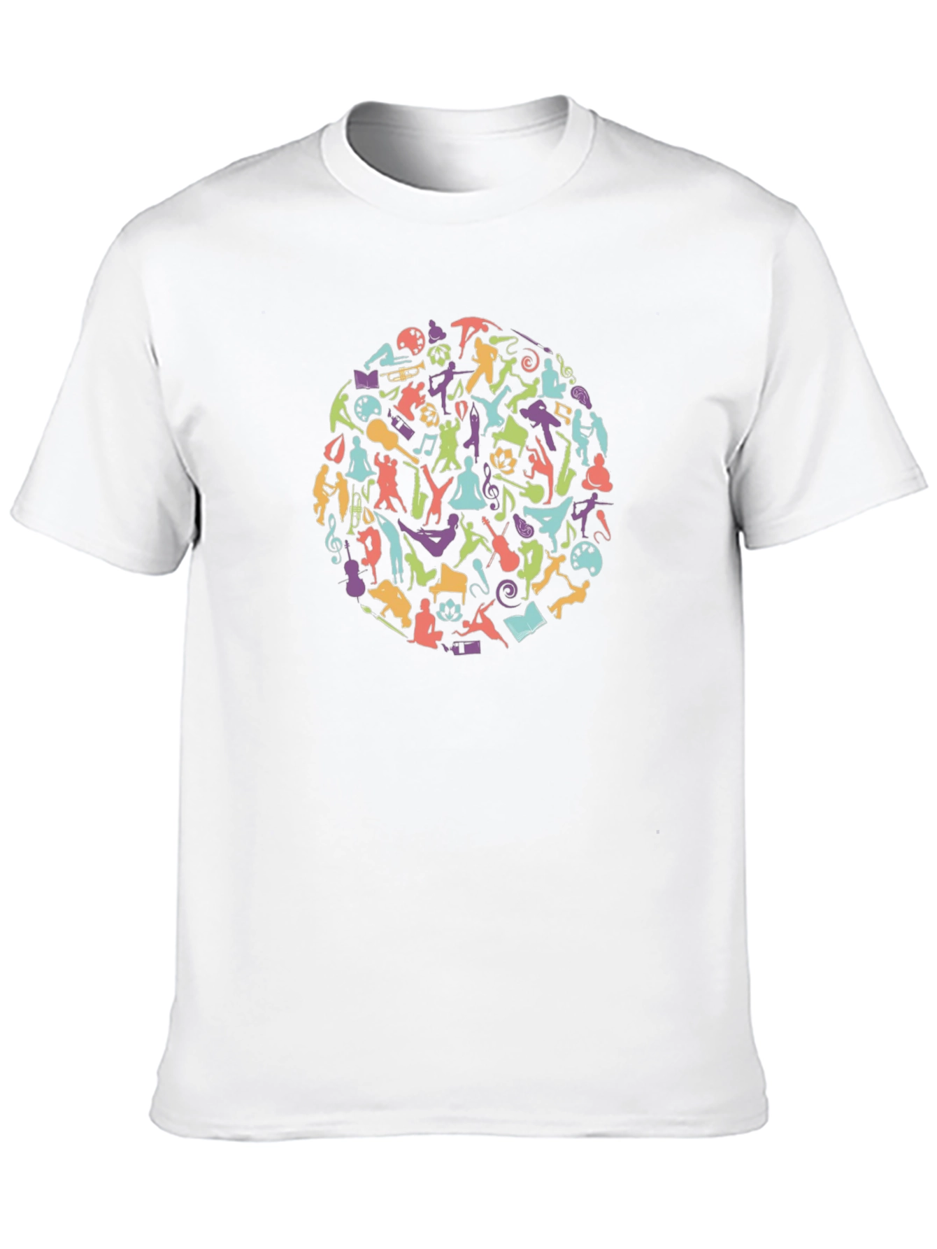 Artistic Activity Silhouette Graphic Print Black T-Shirt