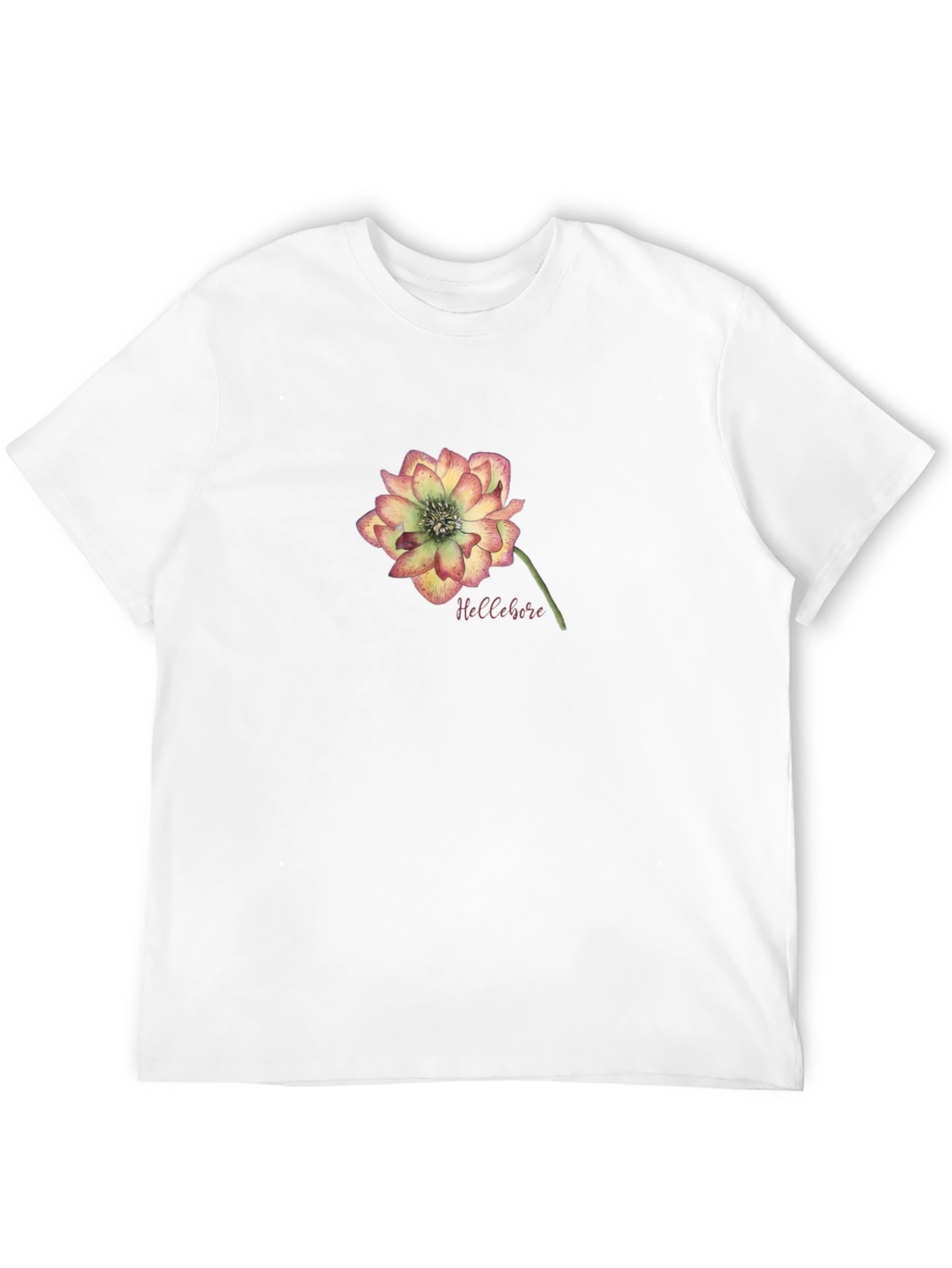 Floral Hellebore Graphic Tee - Black