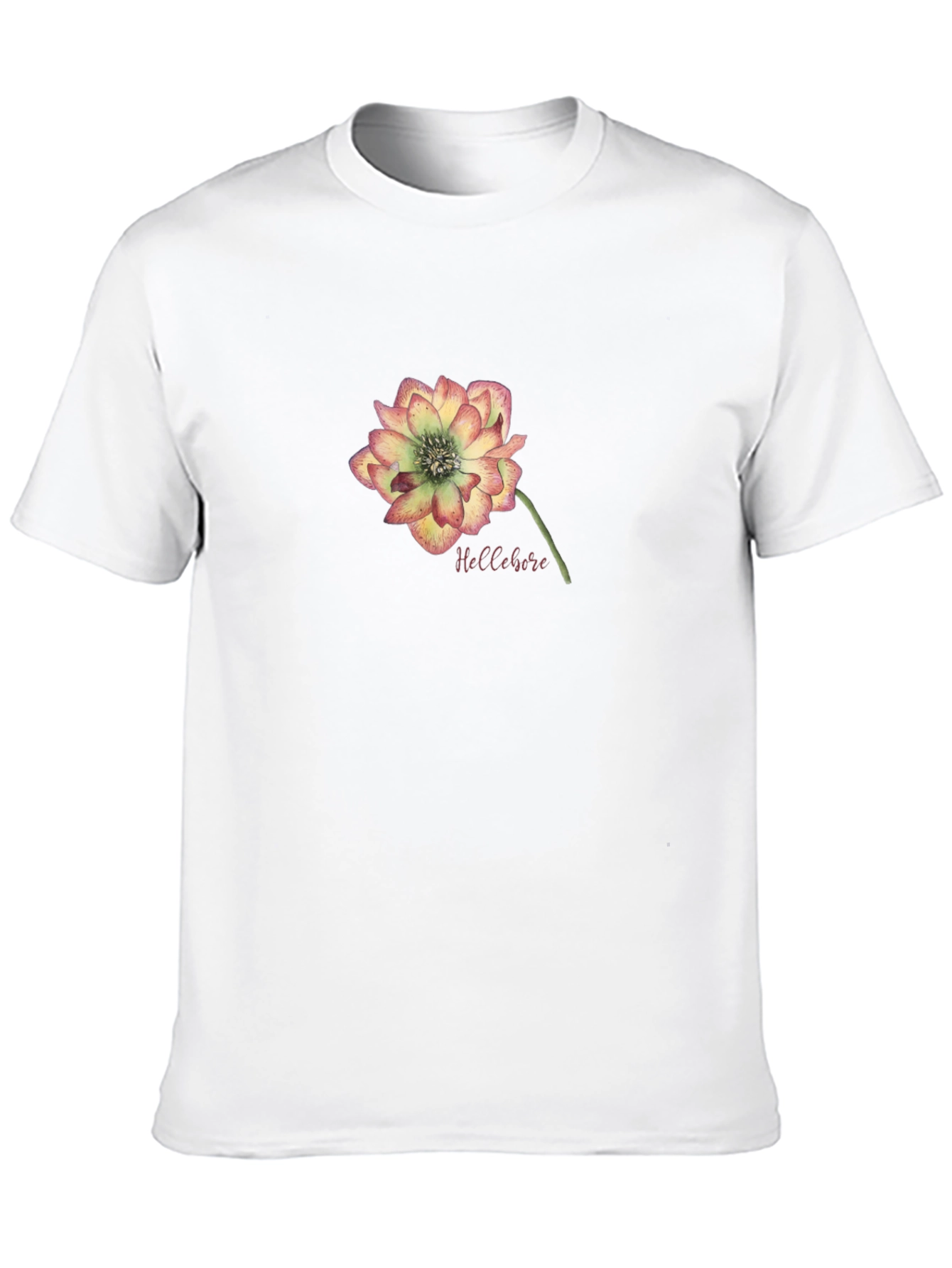 Floral Hellebore Graphic Tee - Black