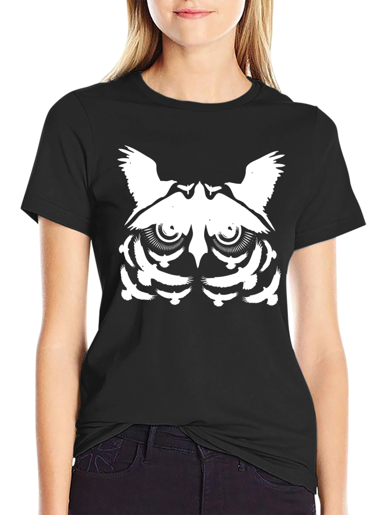Owl Graphic Tee - Black