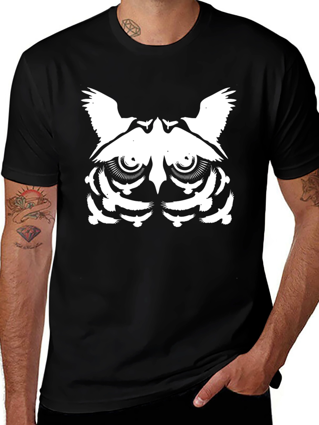 Owl Graphic Tee - Black
